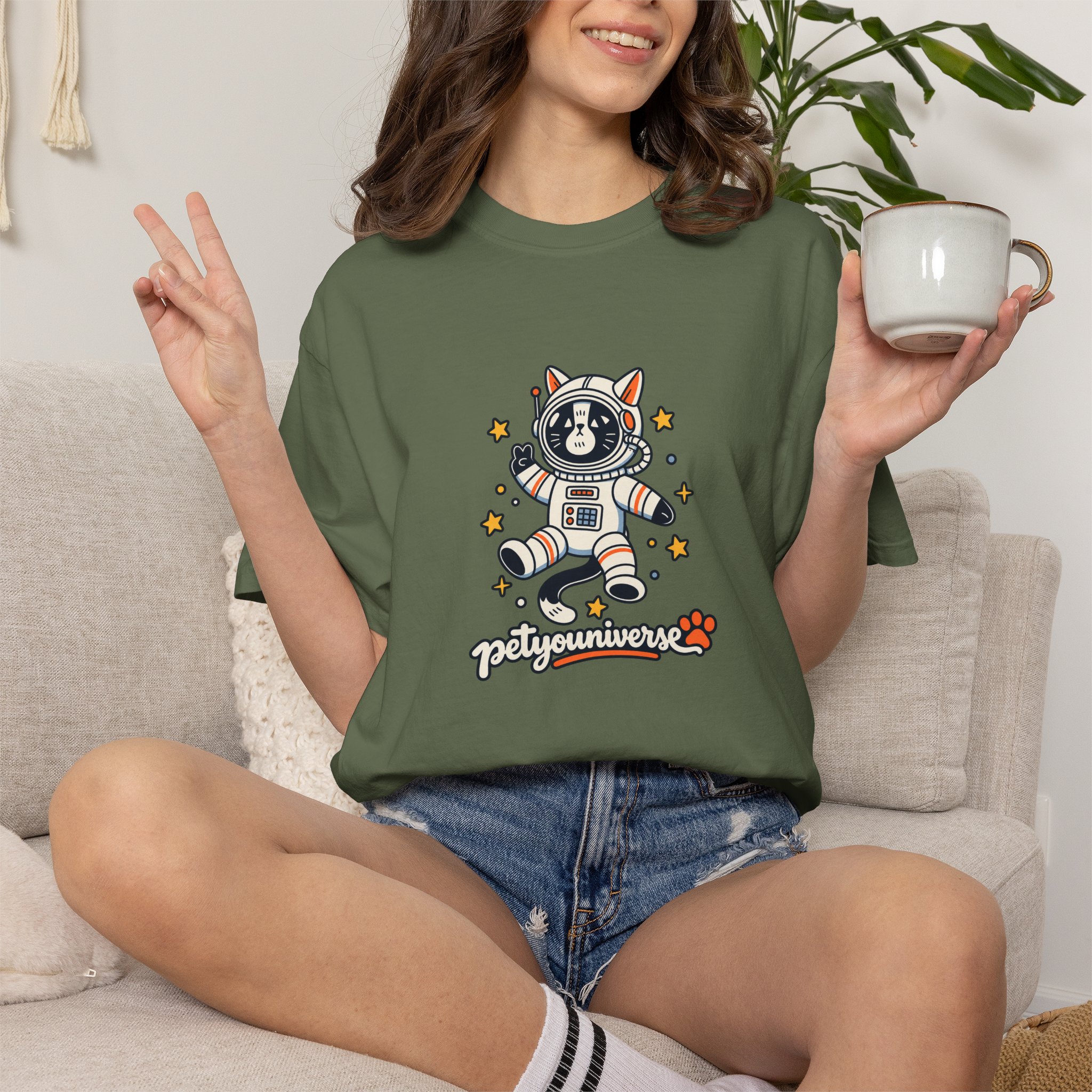 Astronaut Dog T-Shirt — 'PetYoUniverse' Cute Space Pup Tee - Image 48