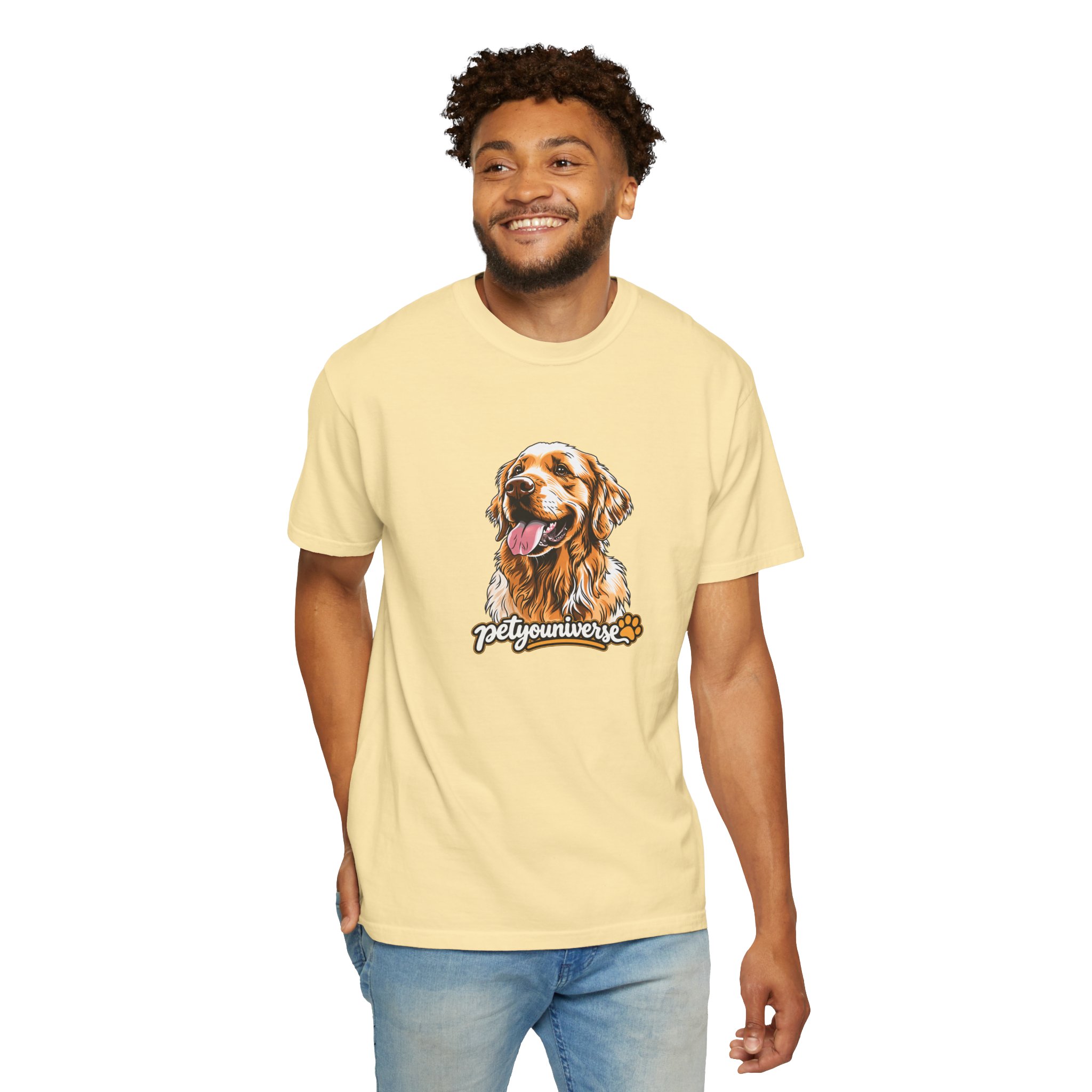 Dog Lover T-Shirt — Golden Retriever Portrait "PetYoUniverse" Graphic - Image 16