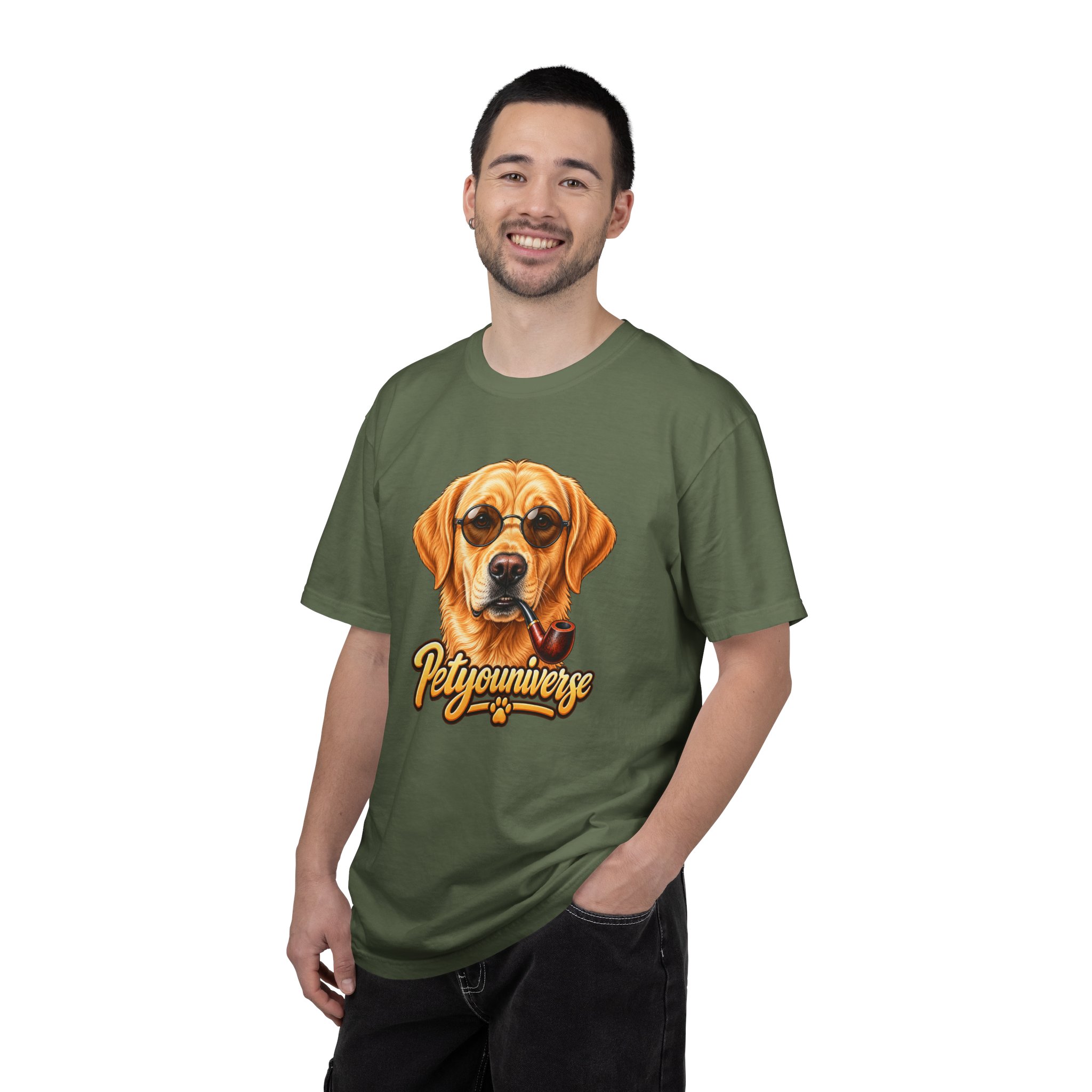 Dog Graphic T-Shirt — 'PetYoUniverse' Yellow Lab Portrait Tee - Image 58