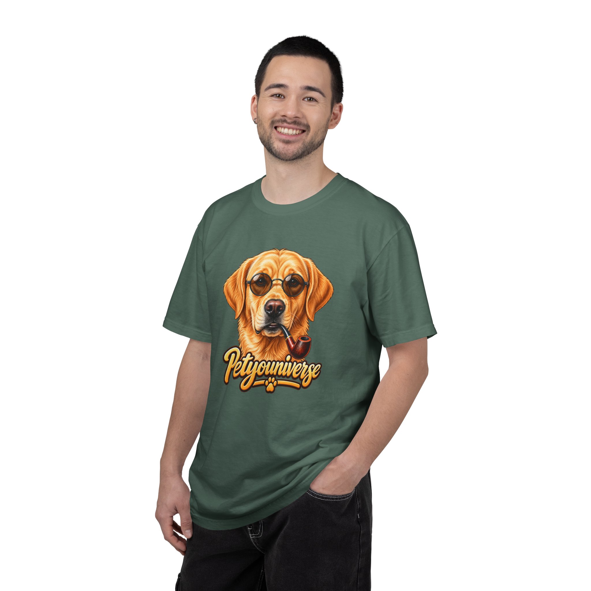 Dog Graphic T-Shirt — 'PetYoUniverse' Yellow Lab Portrait Tee - Image 85