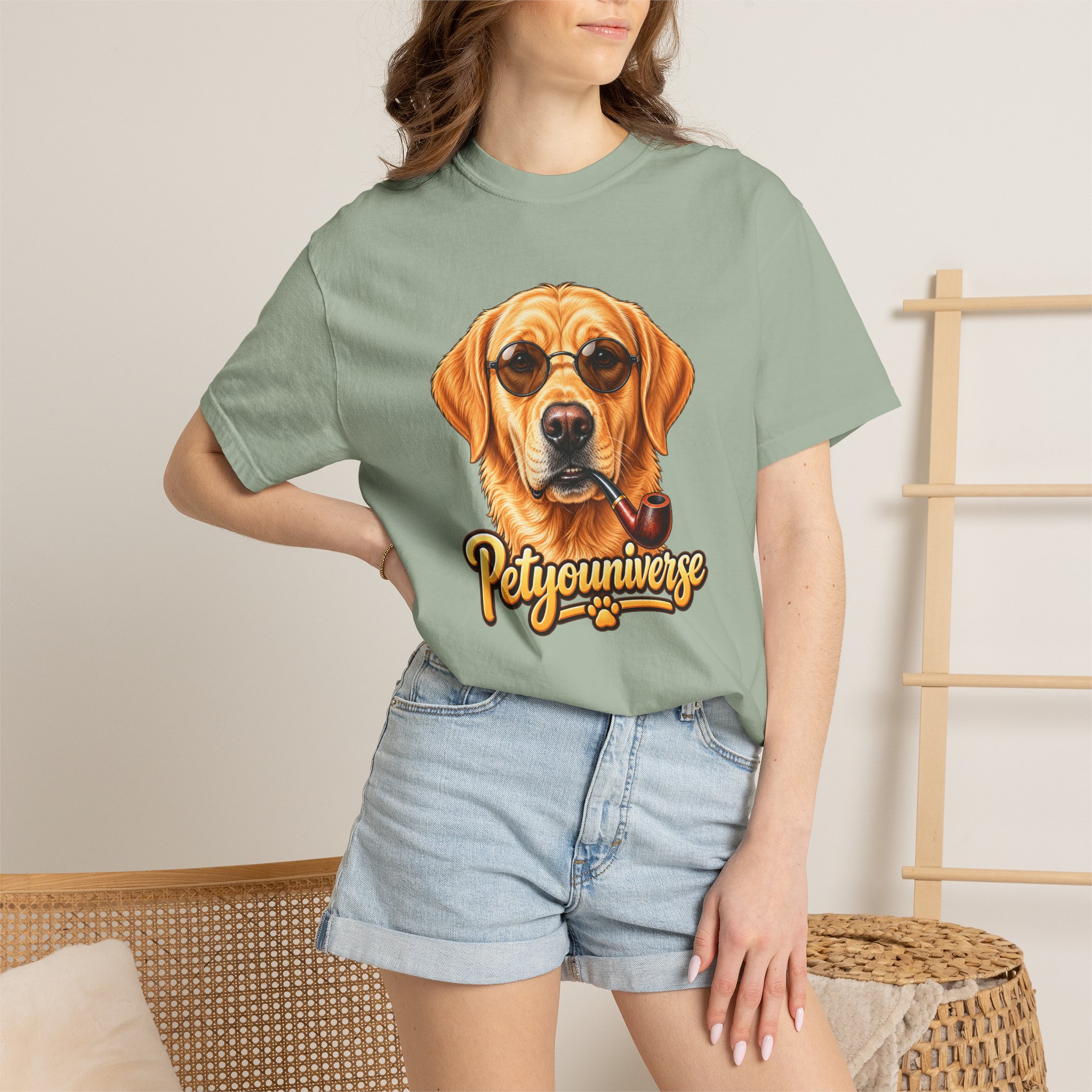 Dog Graphic T-Shirt — 'PetYoUniverse' Yellow Lab Portrait Tee - Image 74