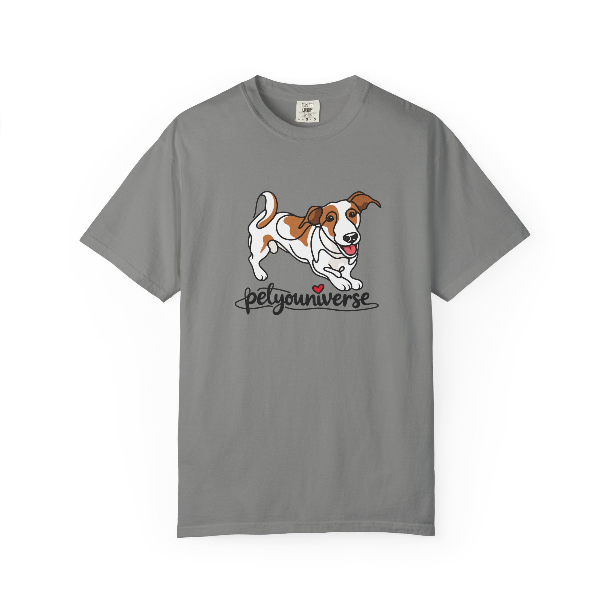 Dog Cartoon T-Shirt — "PetYoUniverse" Playful Jack Russell Tee - Image 91