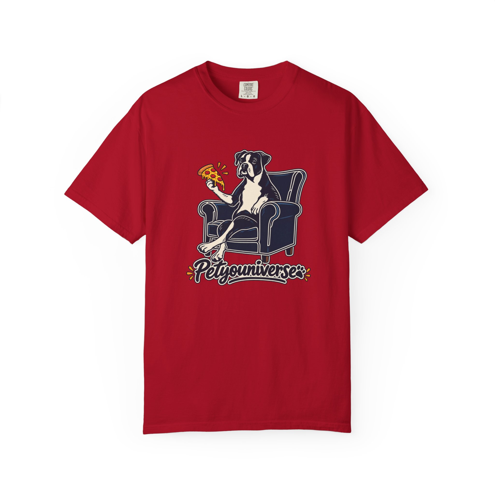 T-Shirt — PetYoUniverse Dog on Armchair with Pizza Graphic - Image 127