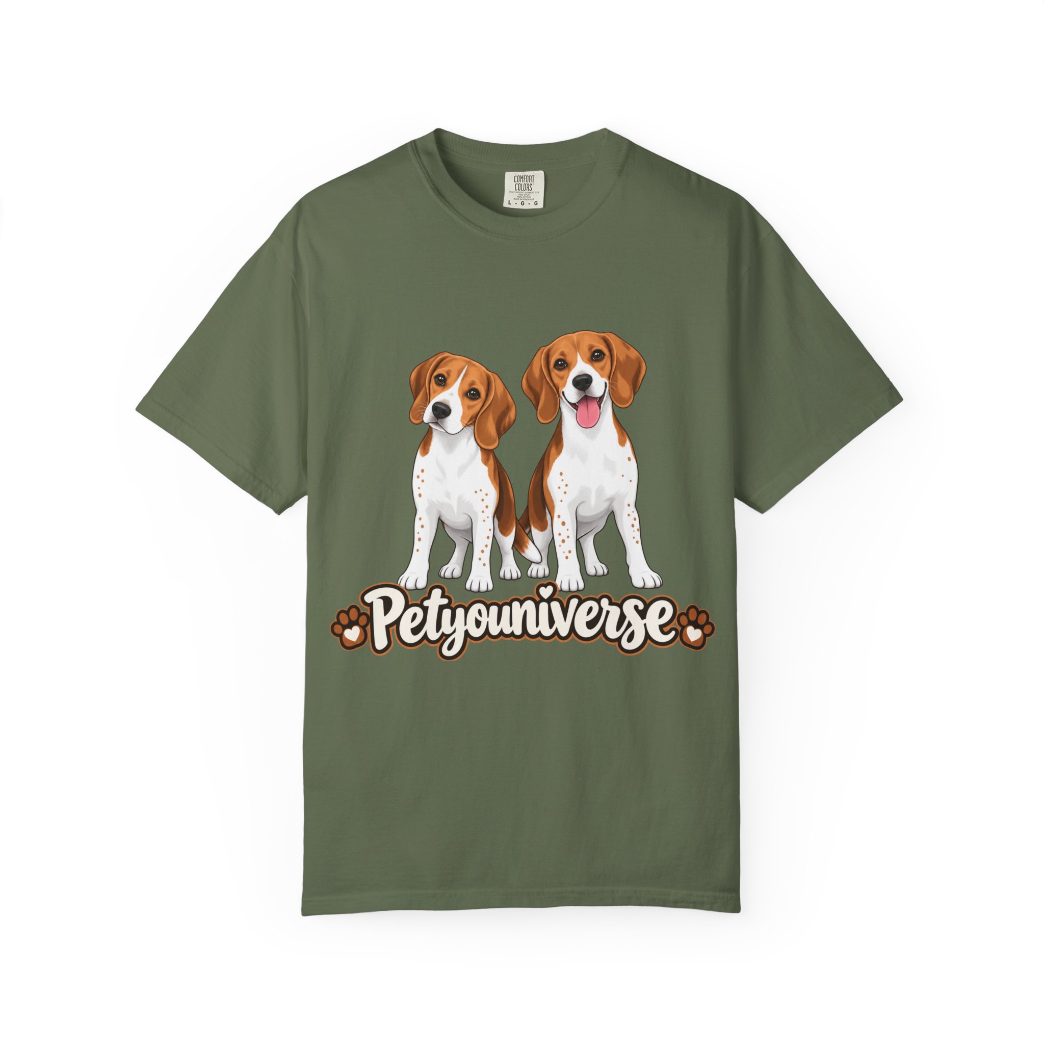 Beagle Lovers T-Shirt — 'PetYoUniverse' Cute Cartoon Duo Dog Tee - Image 46