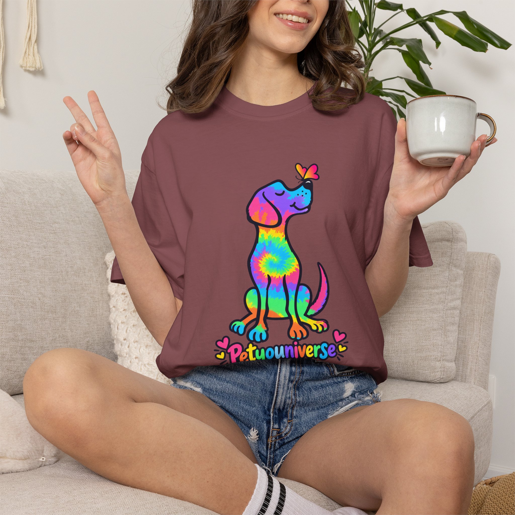 Tie-Dye Puppy T-Shirt — Colorful "PetYoUniverse" Dog Graphic Tee - Image 3