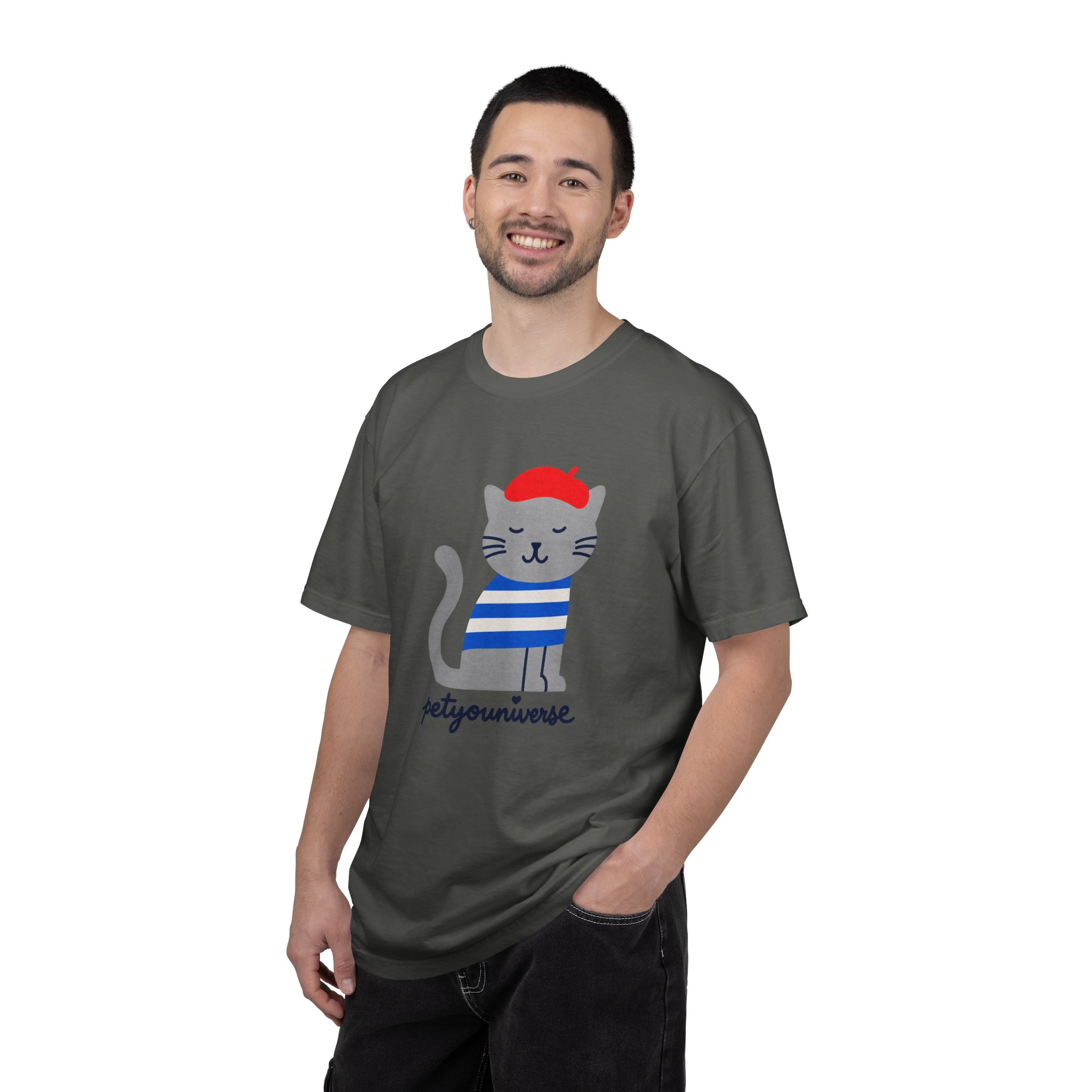 Cat Graphic T-Shirt — "petiyouniverse" Cute French Cat Tee - Image 40