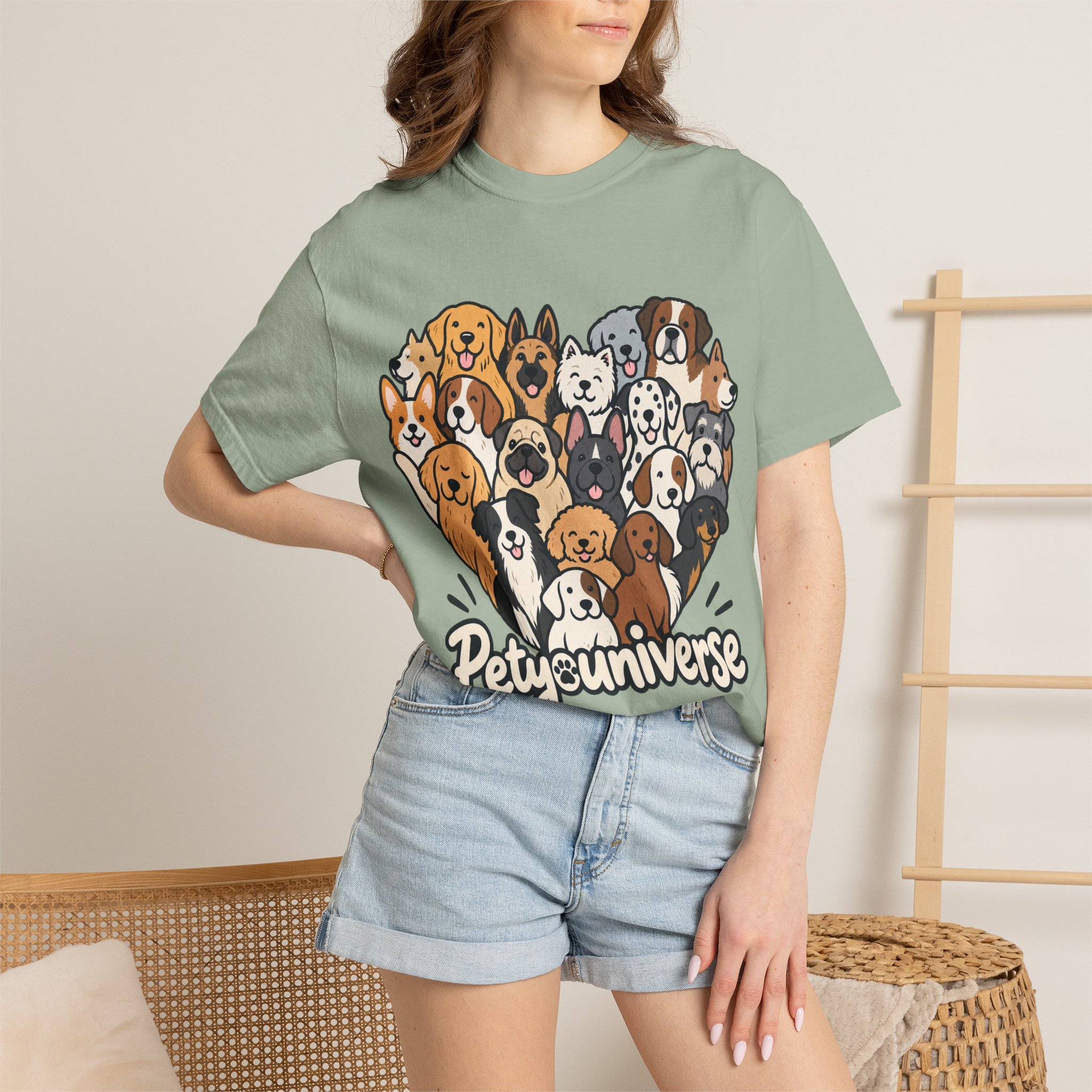 Dog Lover Cartoon T-Shirt — "Pety Universe" Graphic Tee - Image 102