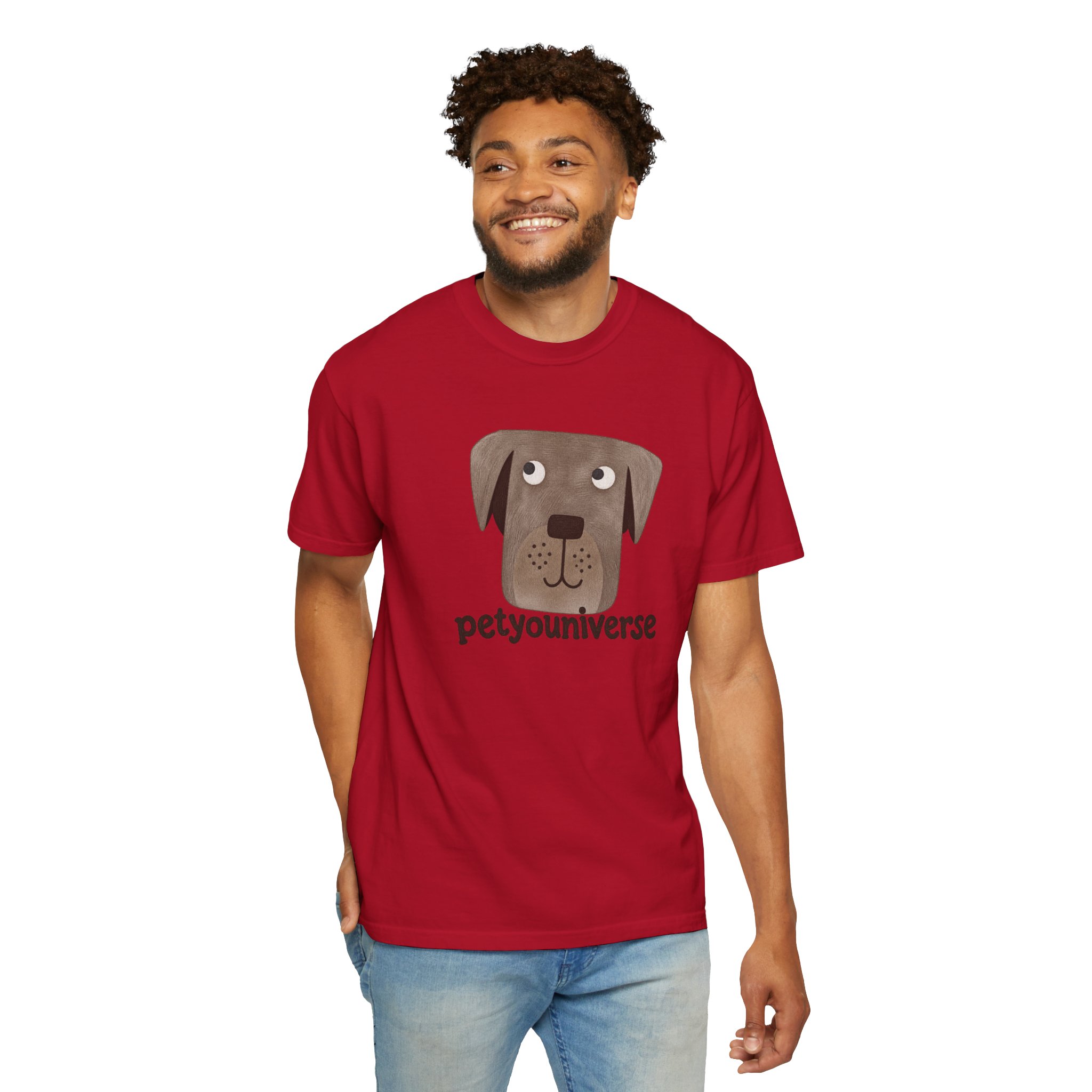Dog Face Graphic T‑Shirt — "petyouniverse" Cute Pet Logo Tee - Image 133