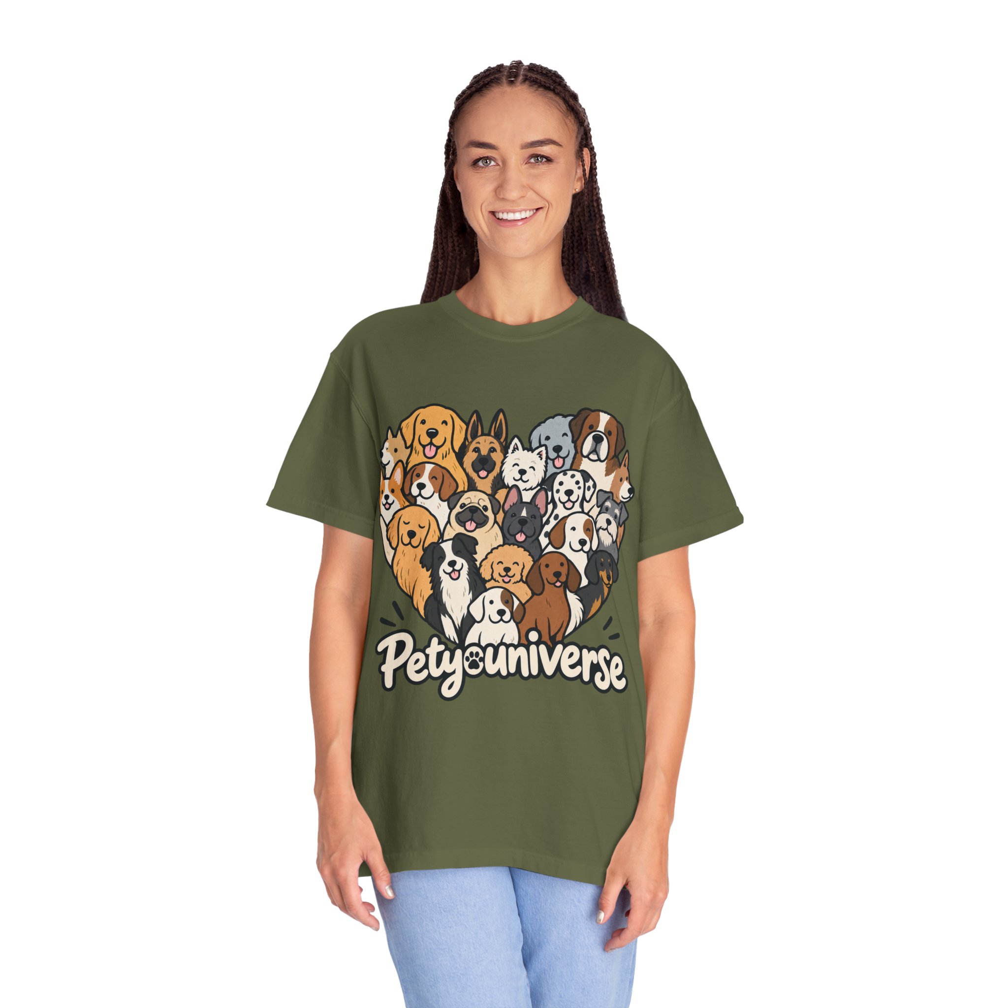 Dog Lover Cartoon T-Shirt — "Pety Universe" Graphic Tee - Image 95