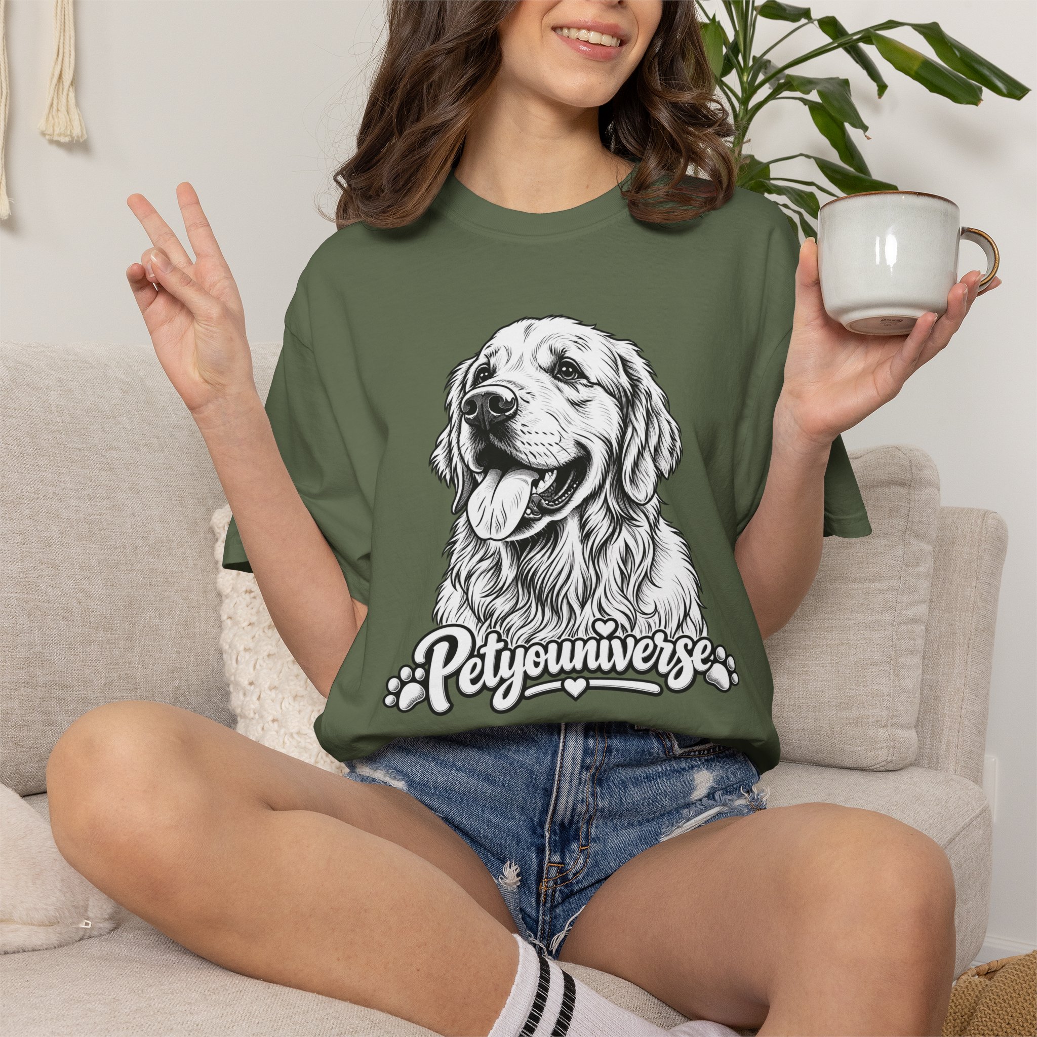 PetYoUniverse Golden Retriever Graphic T-Shirt — Cute Dog Portrait Tee - Image 39