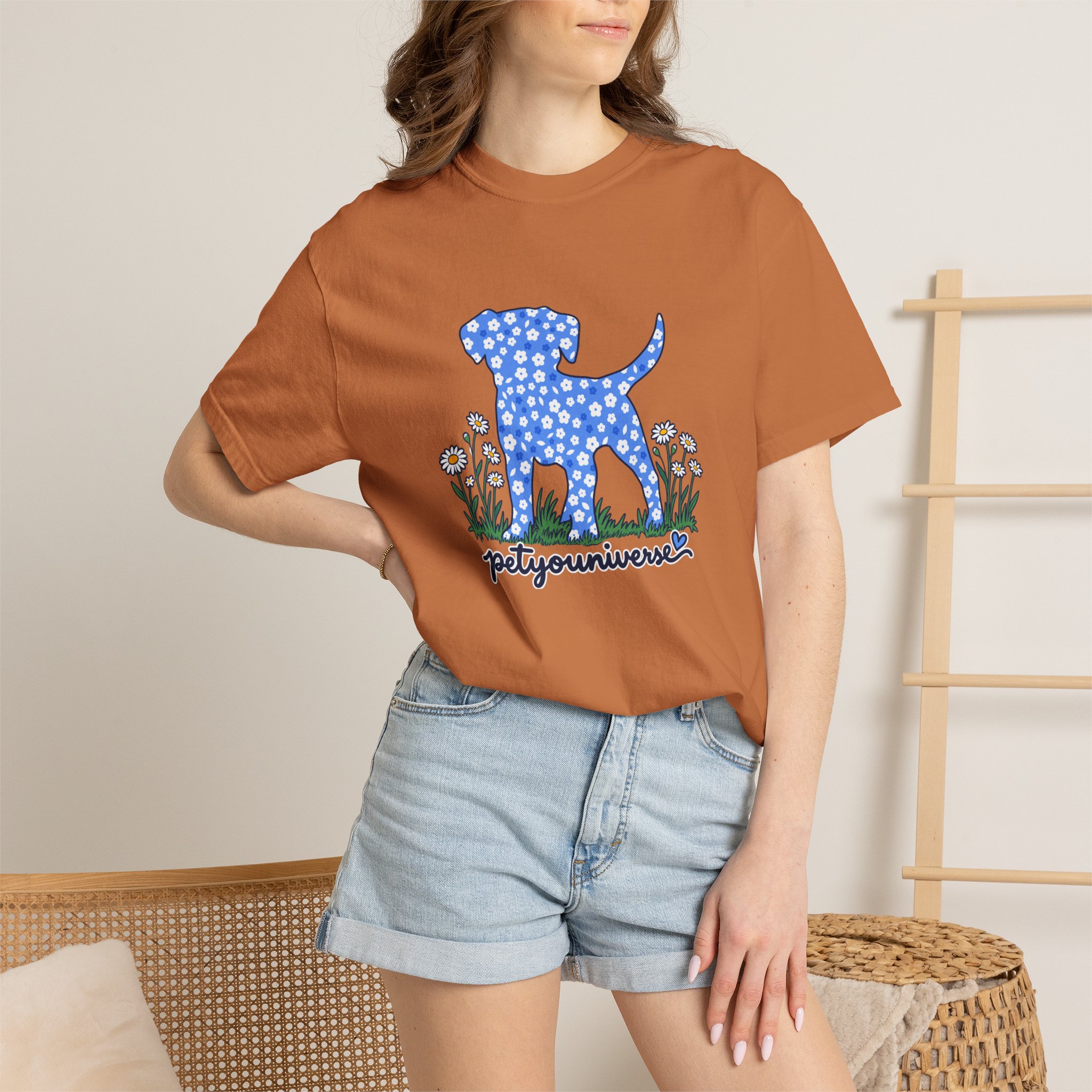 Dog Silhouette Floral T‑Shirt — "PetYoUniverse" Graphic Tee - Image 26