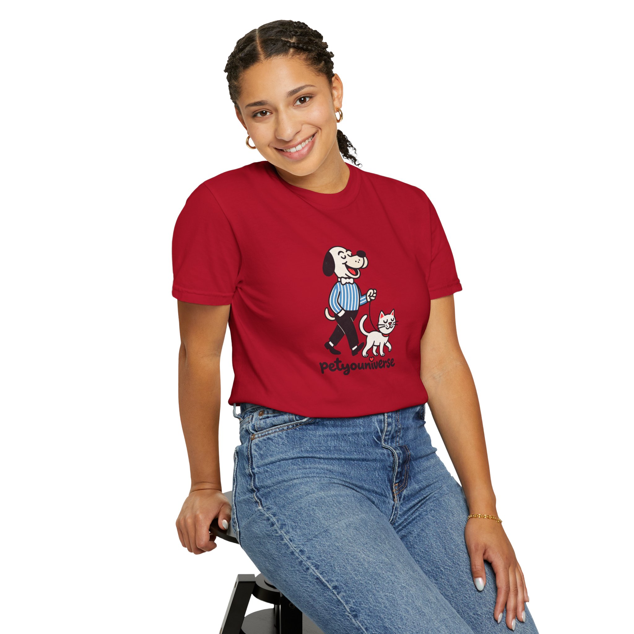 PetYouniverse Walking Dog & Cat Tee — Cute Retro Pet Graphic T-Shirt - Image 132