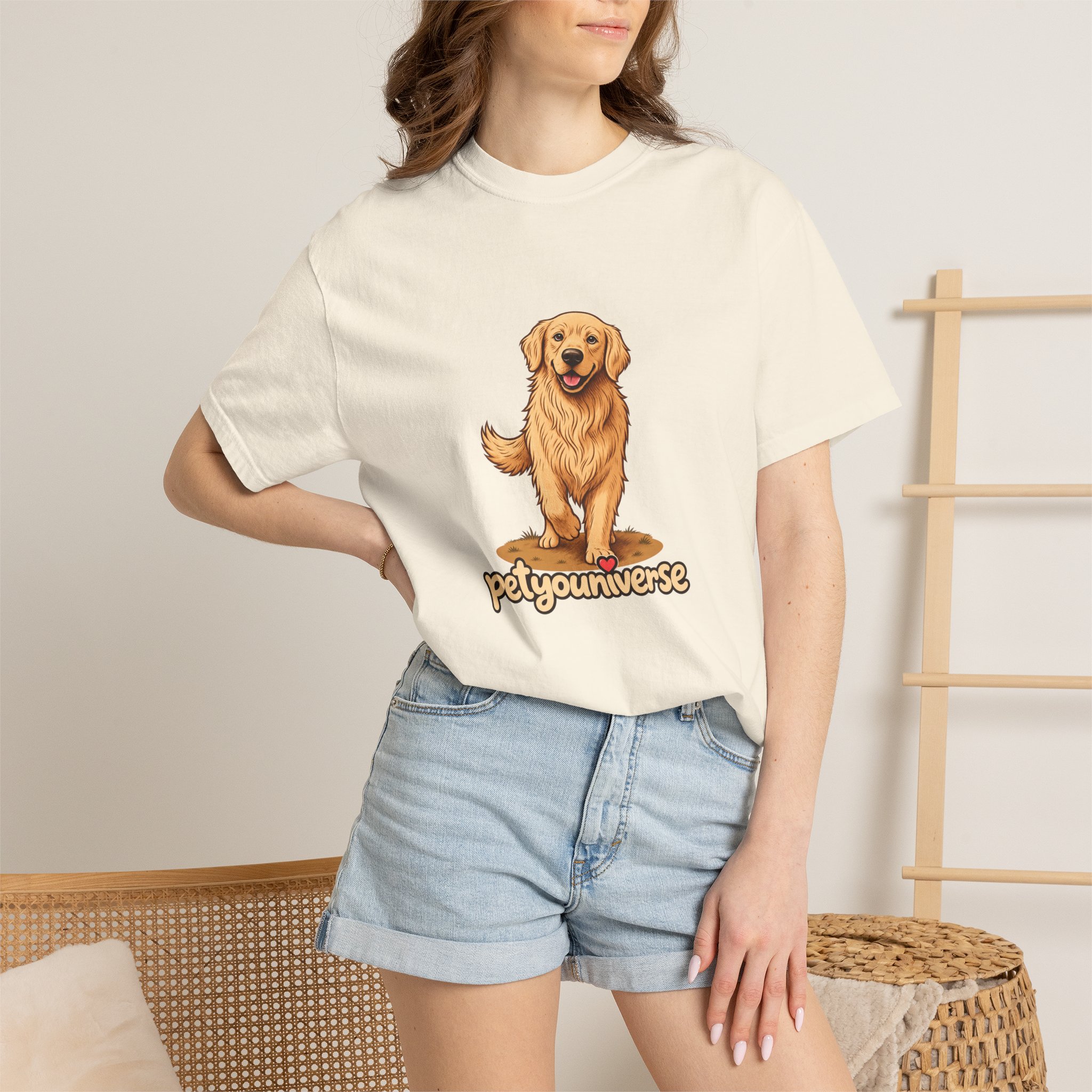 Golden Retriever Graphic T-Shirt — "PetYoUniverse" Cute Dog Tee - Image 2