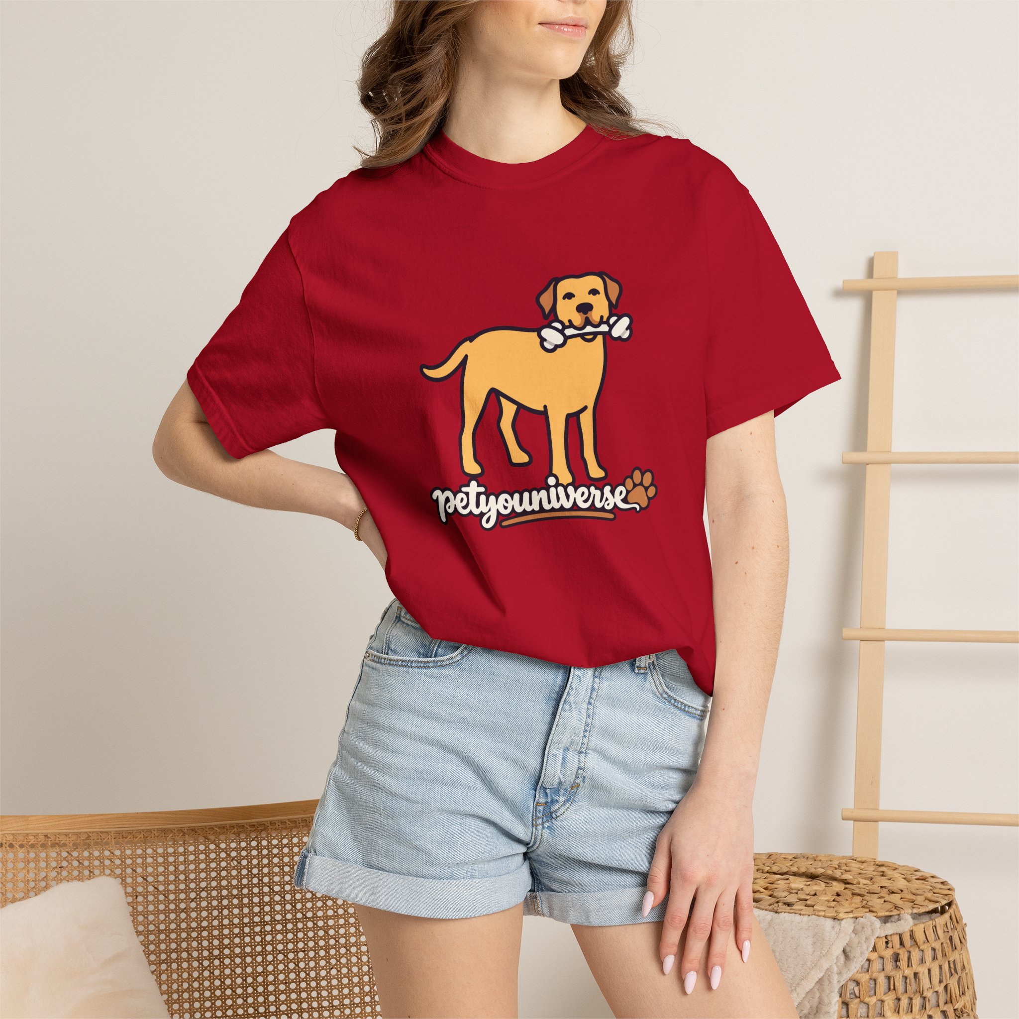 Dog Bone Graphic T-Shirt — "PetYoUniverse" Puppy Tee - Image 128
