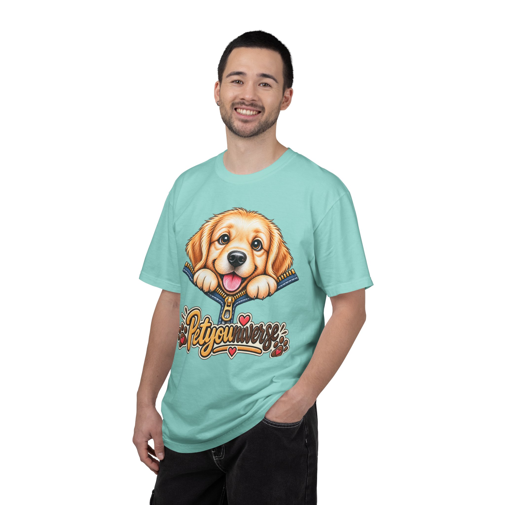 Golden Retriever Puppy "PetYoUniverse" T-Shirt - Image 76