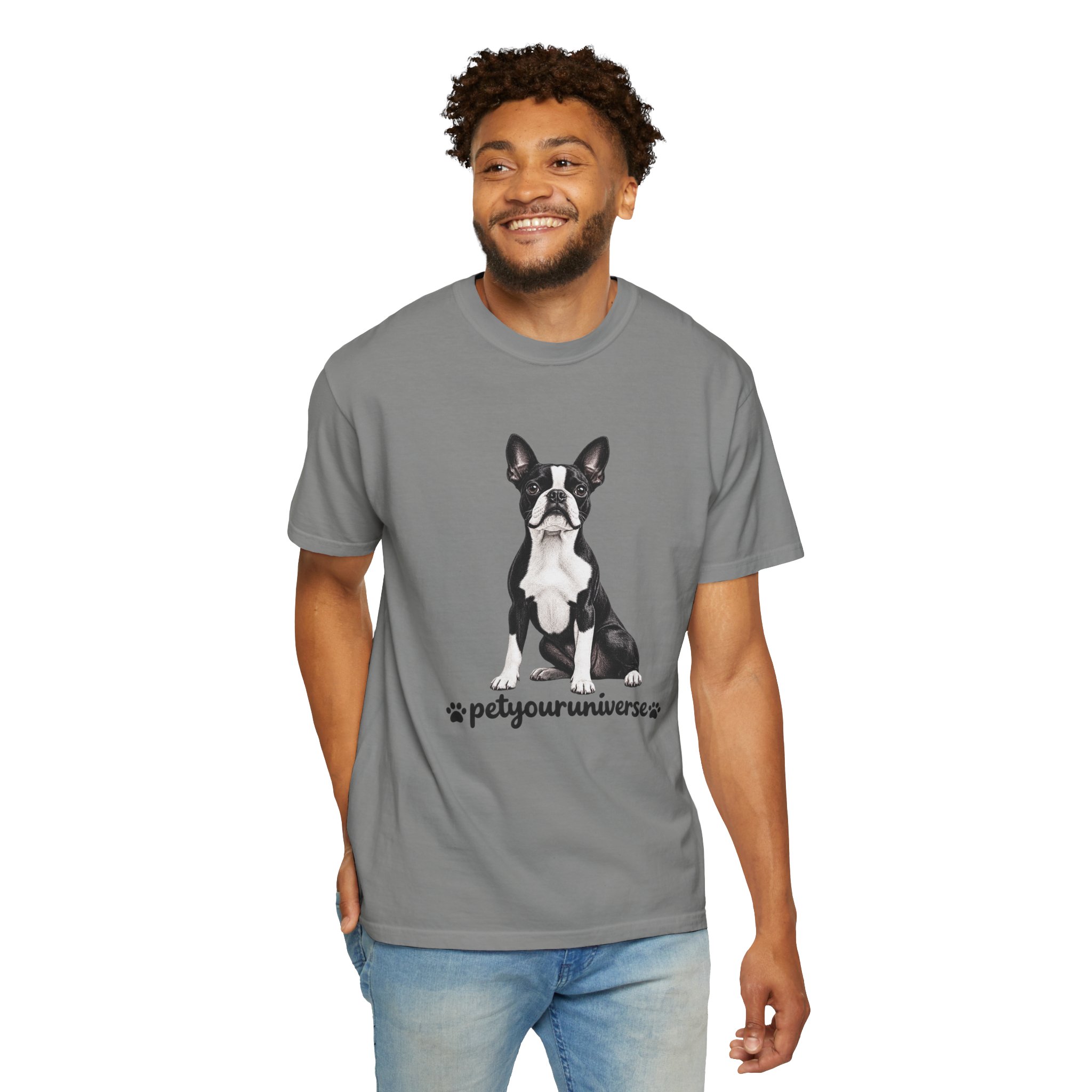 Boston Terrier Graphic T-Shirt — "PetYoUniverse" Dog Lover Tee - Image 106
