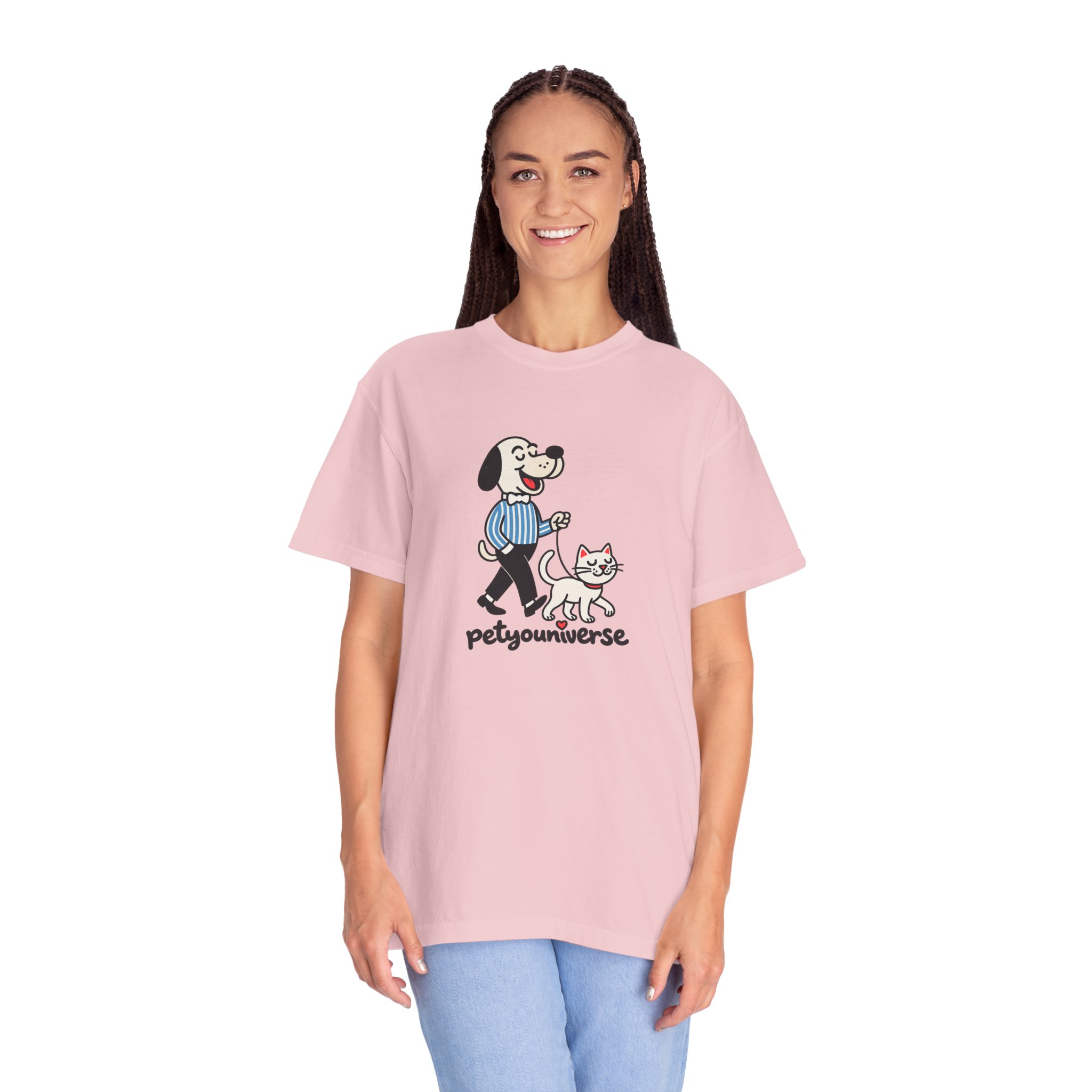 PetYouniverse Walking Dog & Cat Tee — Cute Retro Pet Graphic T-Shirt - Image 95