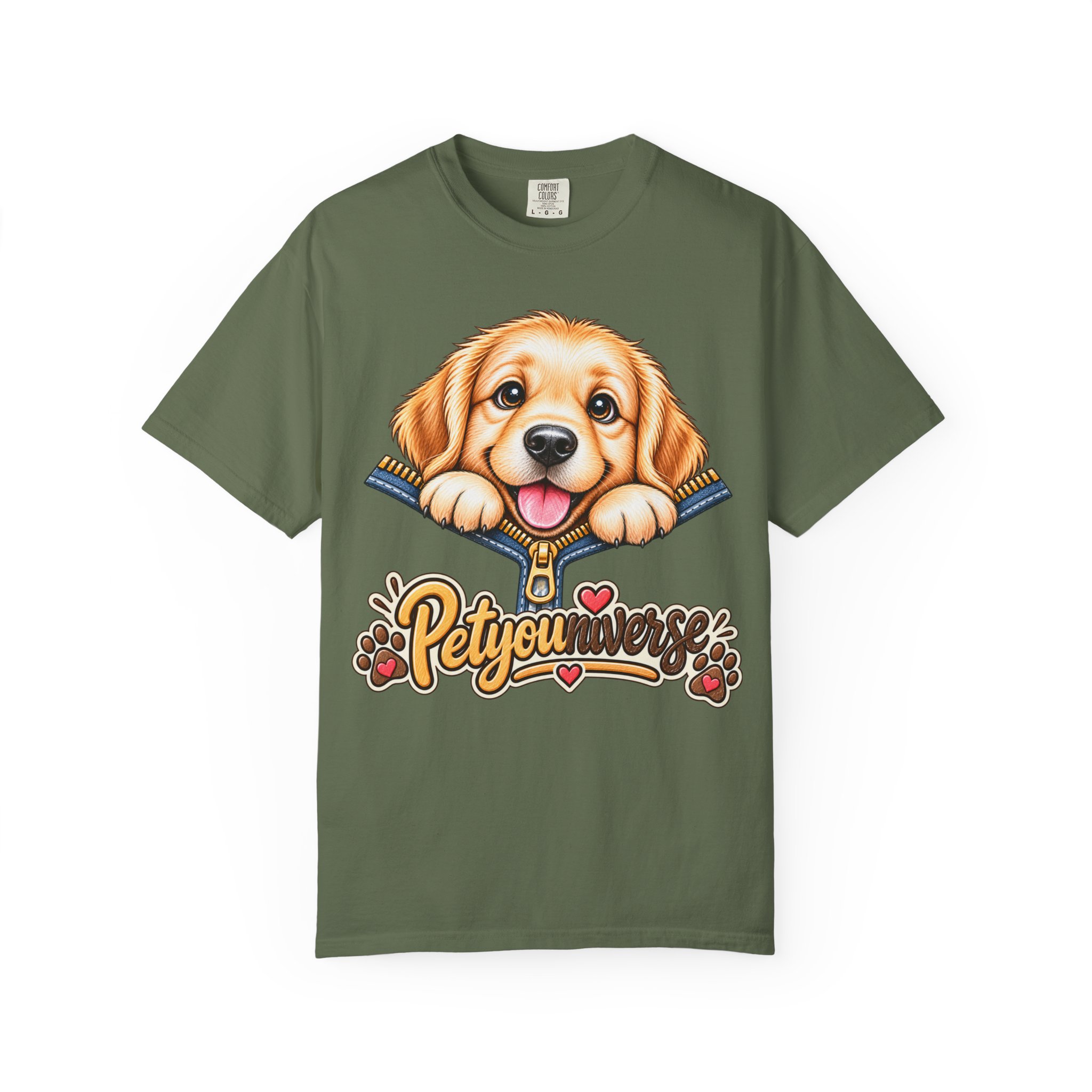 Golden Retriever Puppy "PetYoUniverse" T-Shirt - Image 46