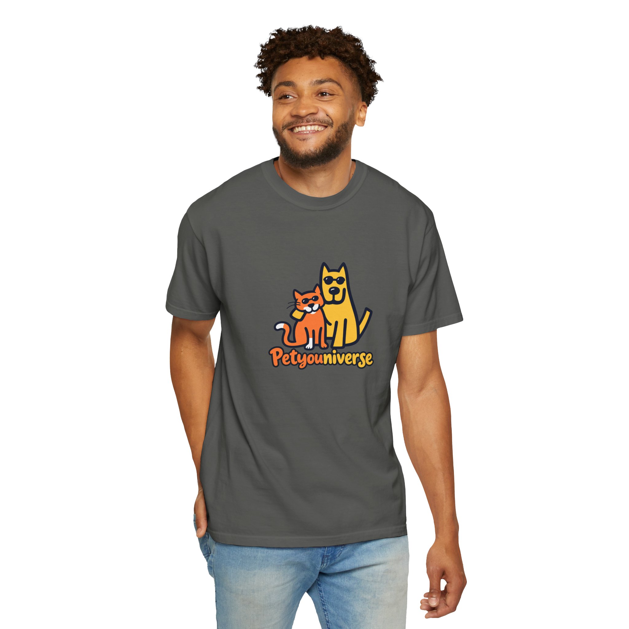 PetyoUniverse Cute Cat & Dog Graphic T-Shirt — Vintage Garment-Dyed Tee for Pet Lovers - Image 52