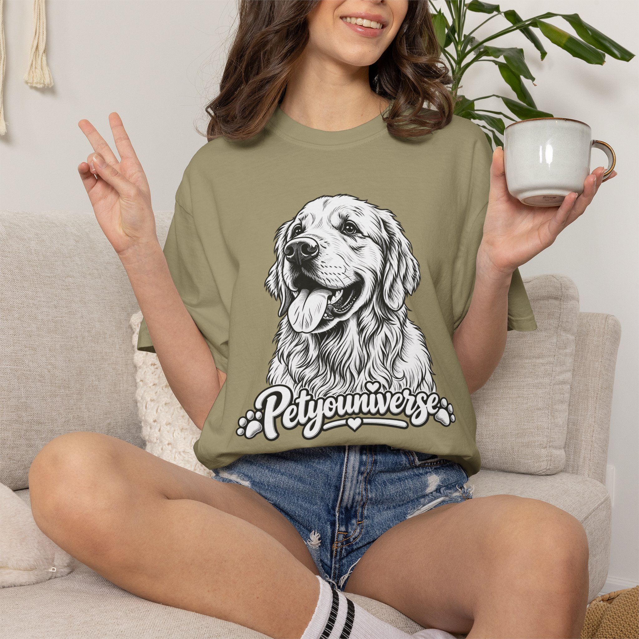 PetYoUniverse Golden Retriever Graphic T-Shirt — Cute Dog Portrait Tee - Image 21