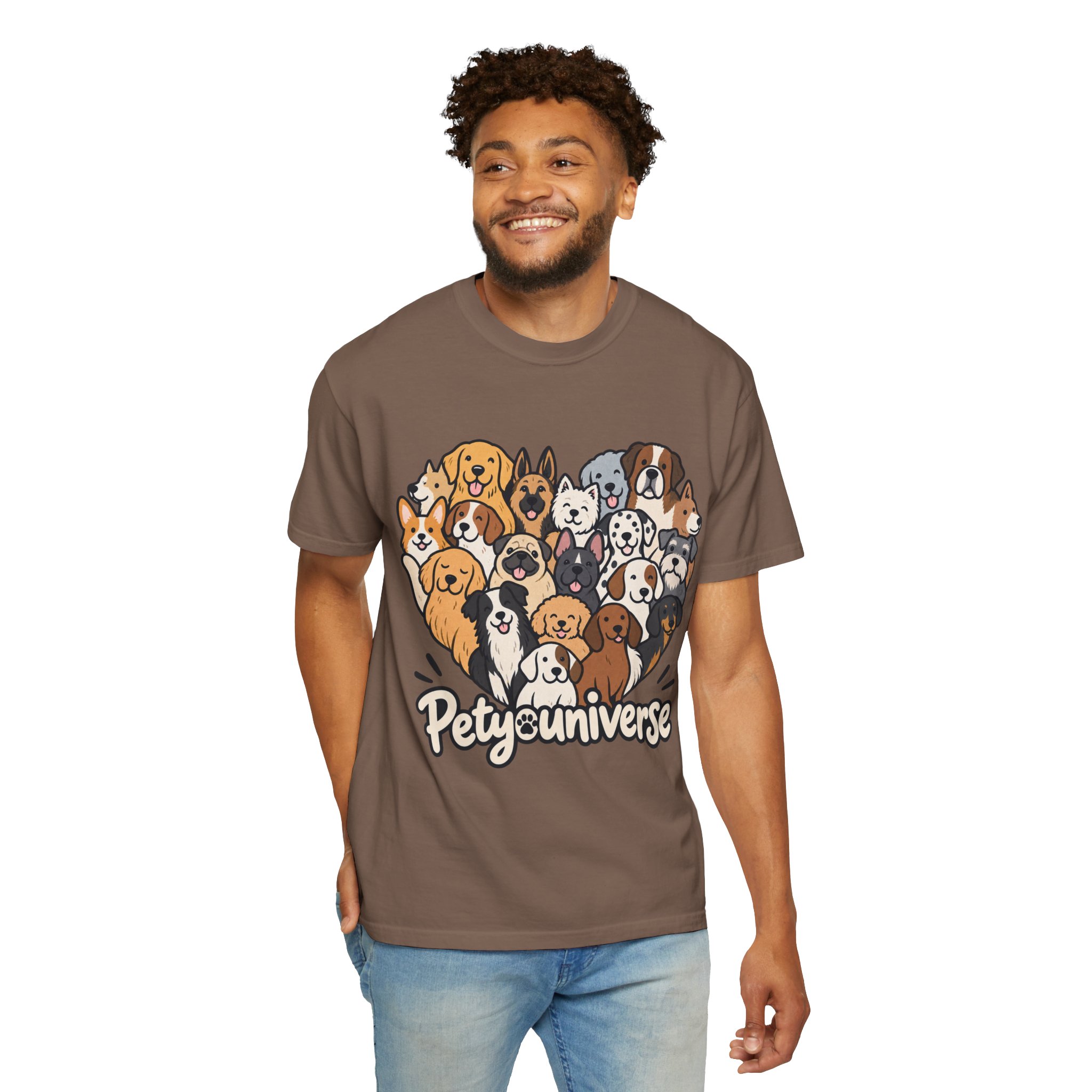 Dog Lover Cartoon T-Shirt — "Pety Universe" Graphic Tee - Image 68