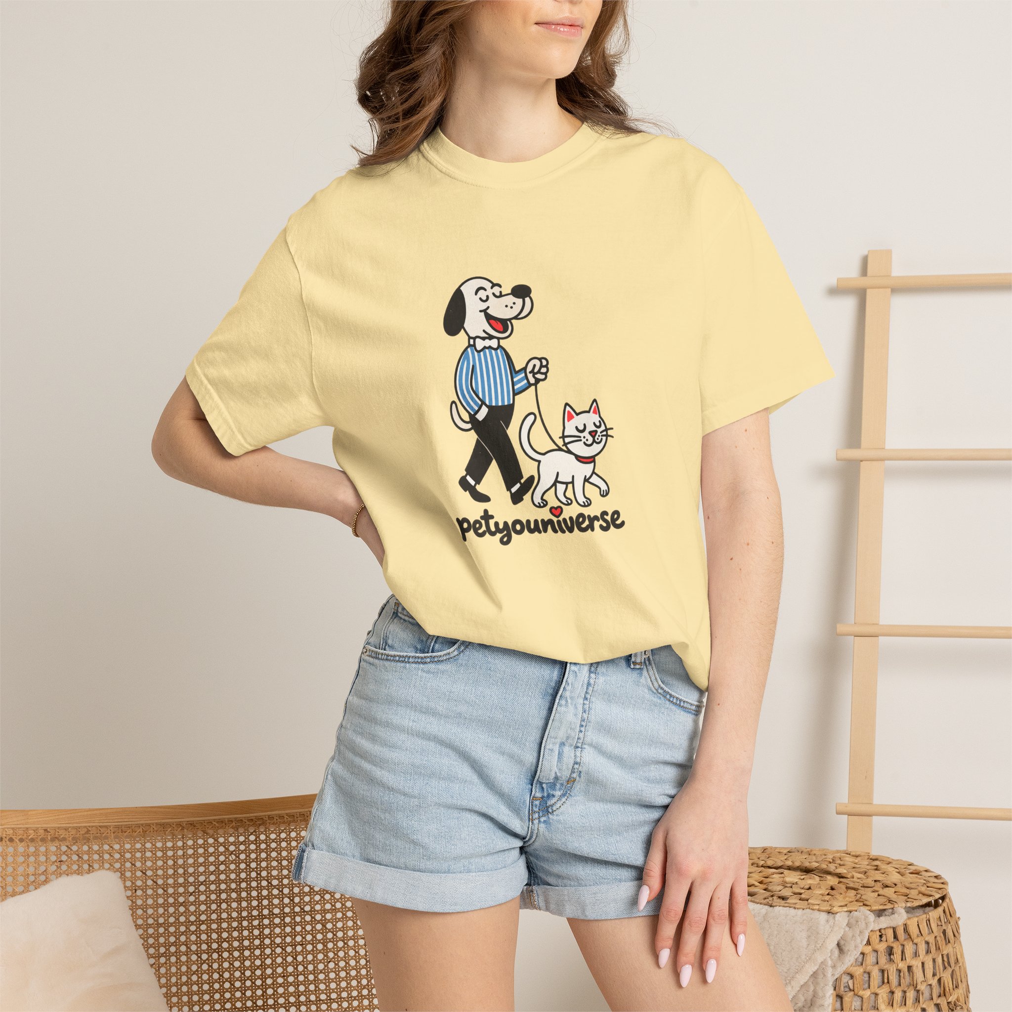 PetYouniverse Walking Dog & Cat Tee — Cute Retro Pet Graphic T-Shirt - Image 11