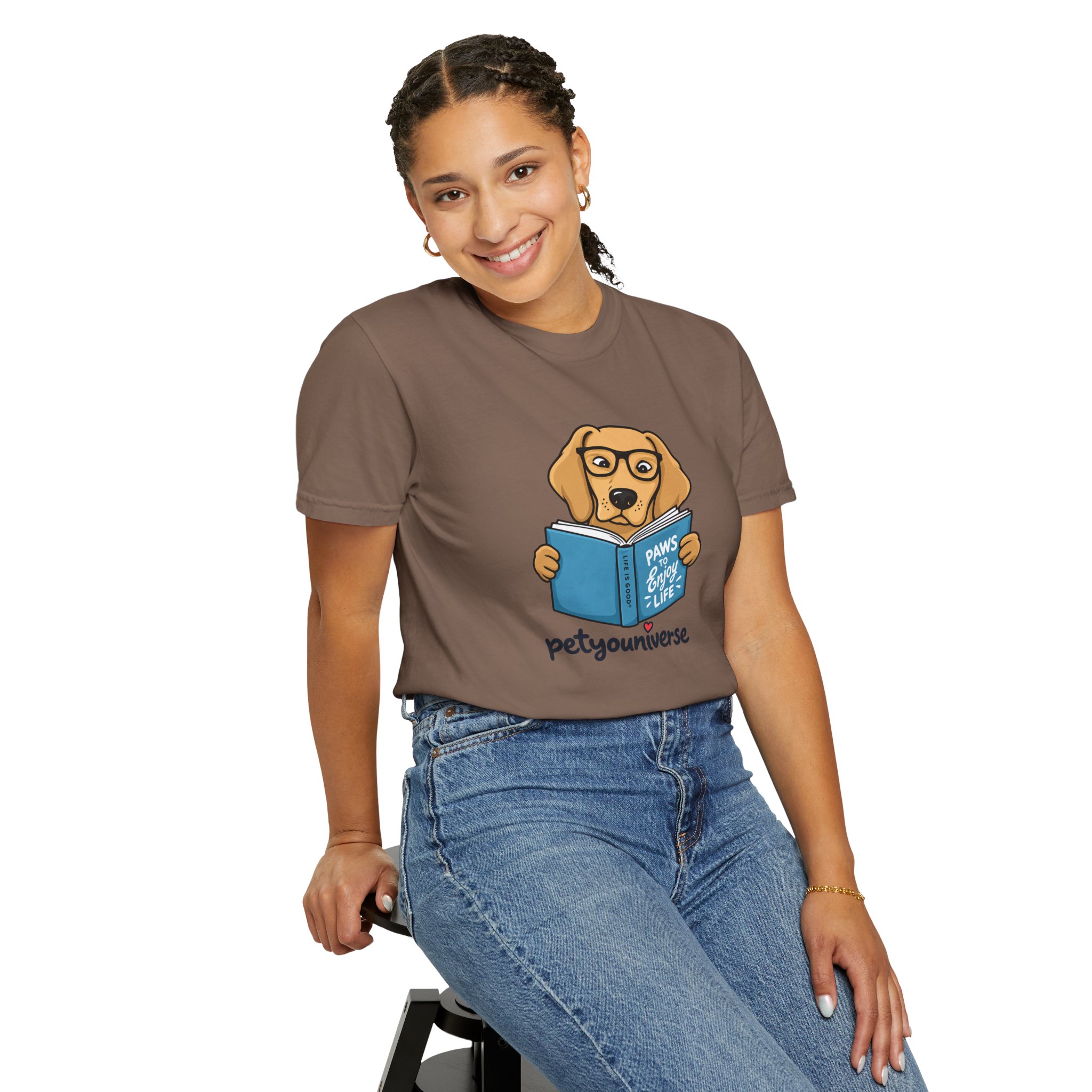 Dog Reading T-Shirt — "Paws & Books" Cute Booklover Pup Tee - Image 33