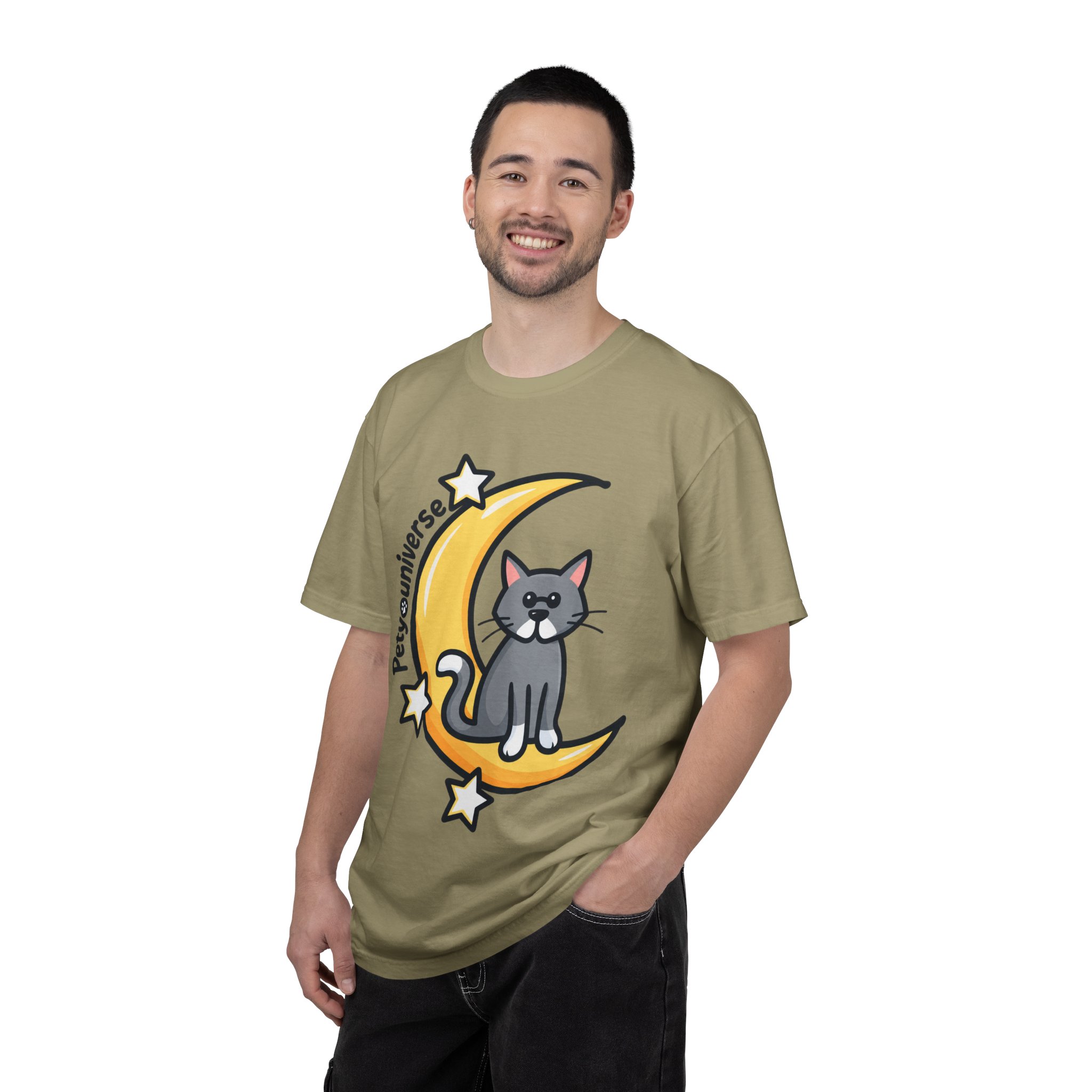 Cat on the Moon T-Shirt — "PetYoUniverse" Cute Cat Graphic Tee - Image 31