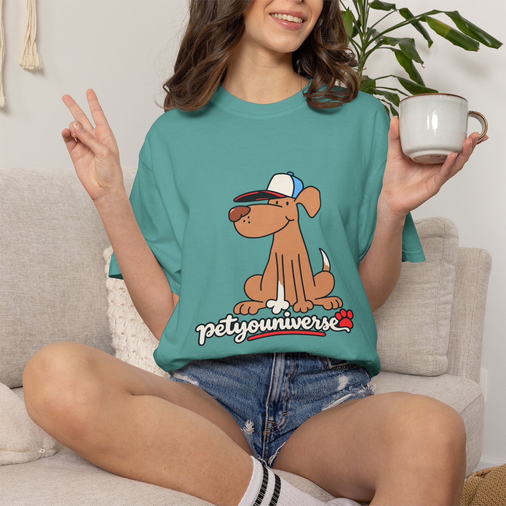 Dog Cartoon Tee — "PetYoUniverse" Puppy Graphic T-Shirt - Image 93