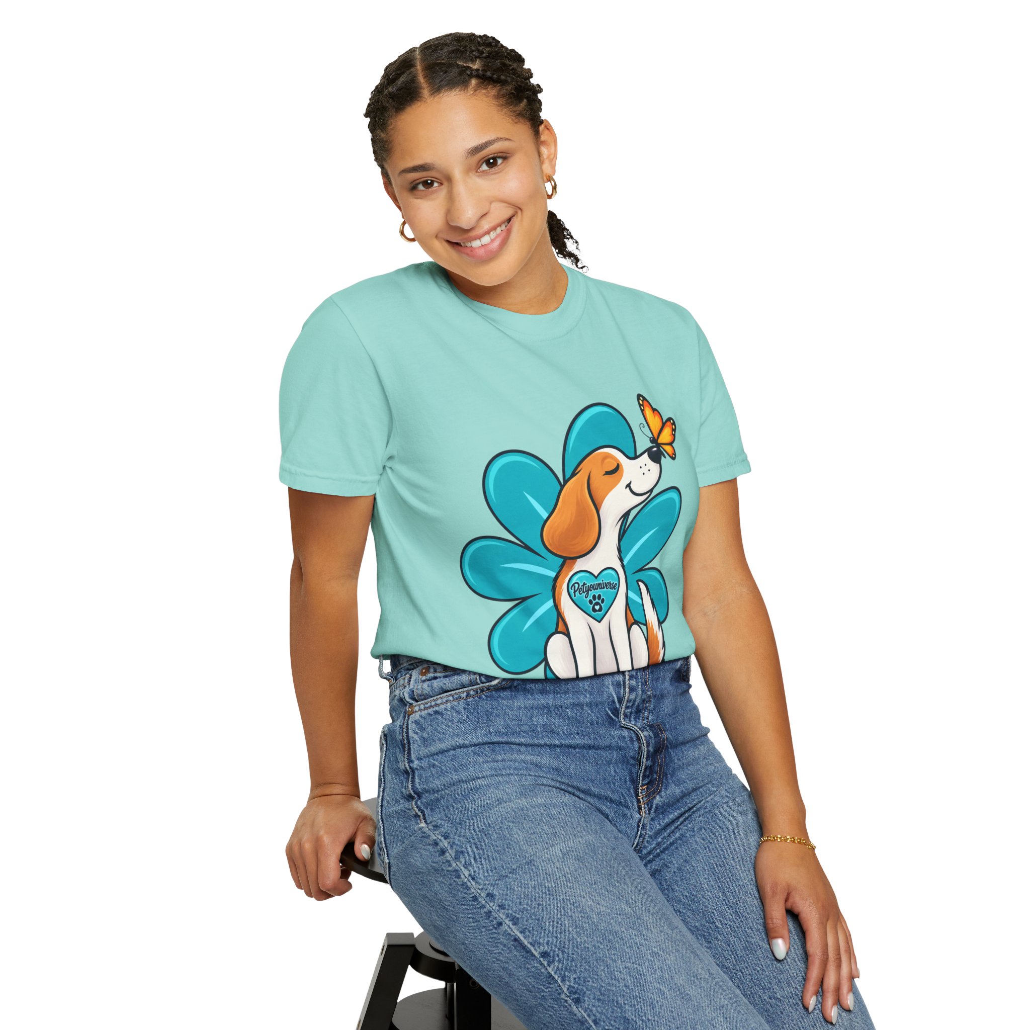 Beagle & Butterfly Graphic T-Shirt - Image 89