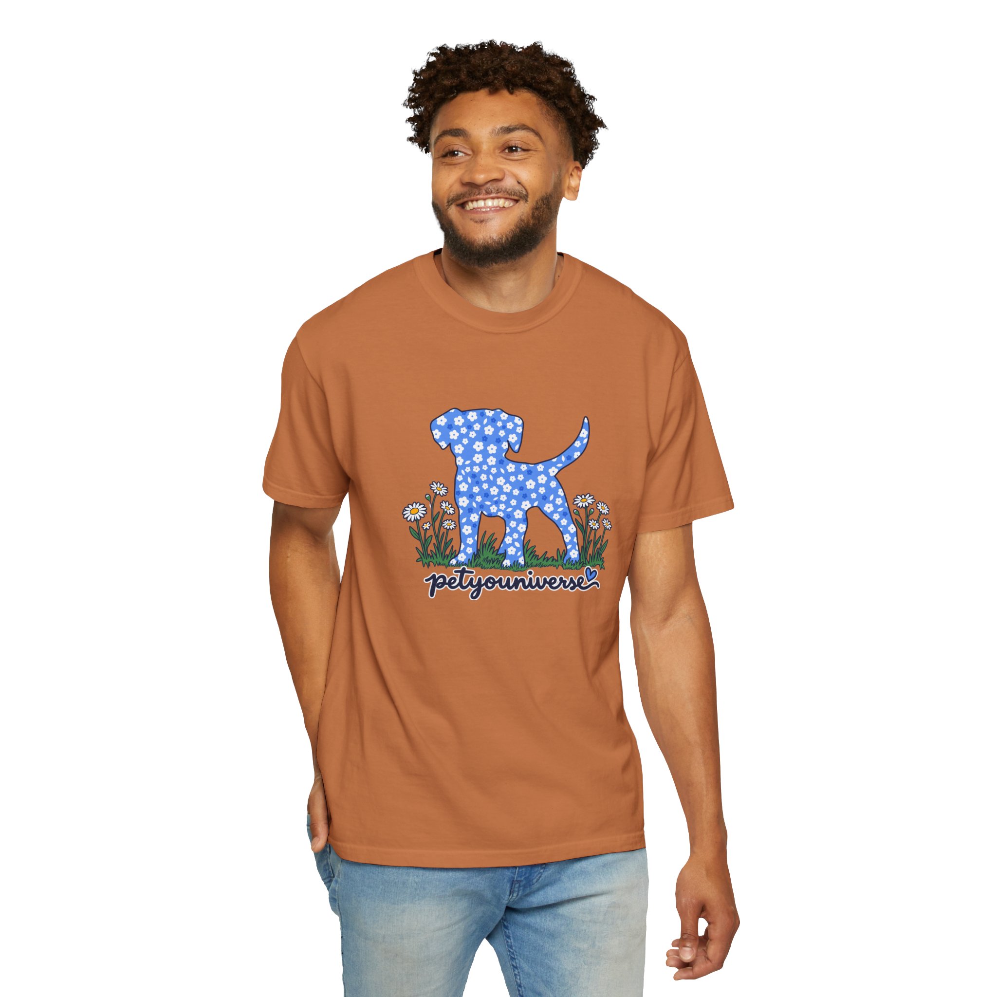 Dog Silhouette Floral T‑Shirt — "PetYoUniverse" Graphic Tee - Image 30
