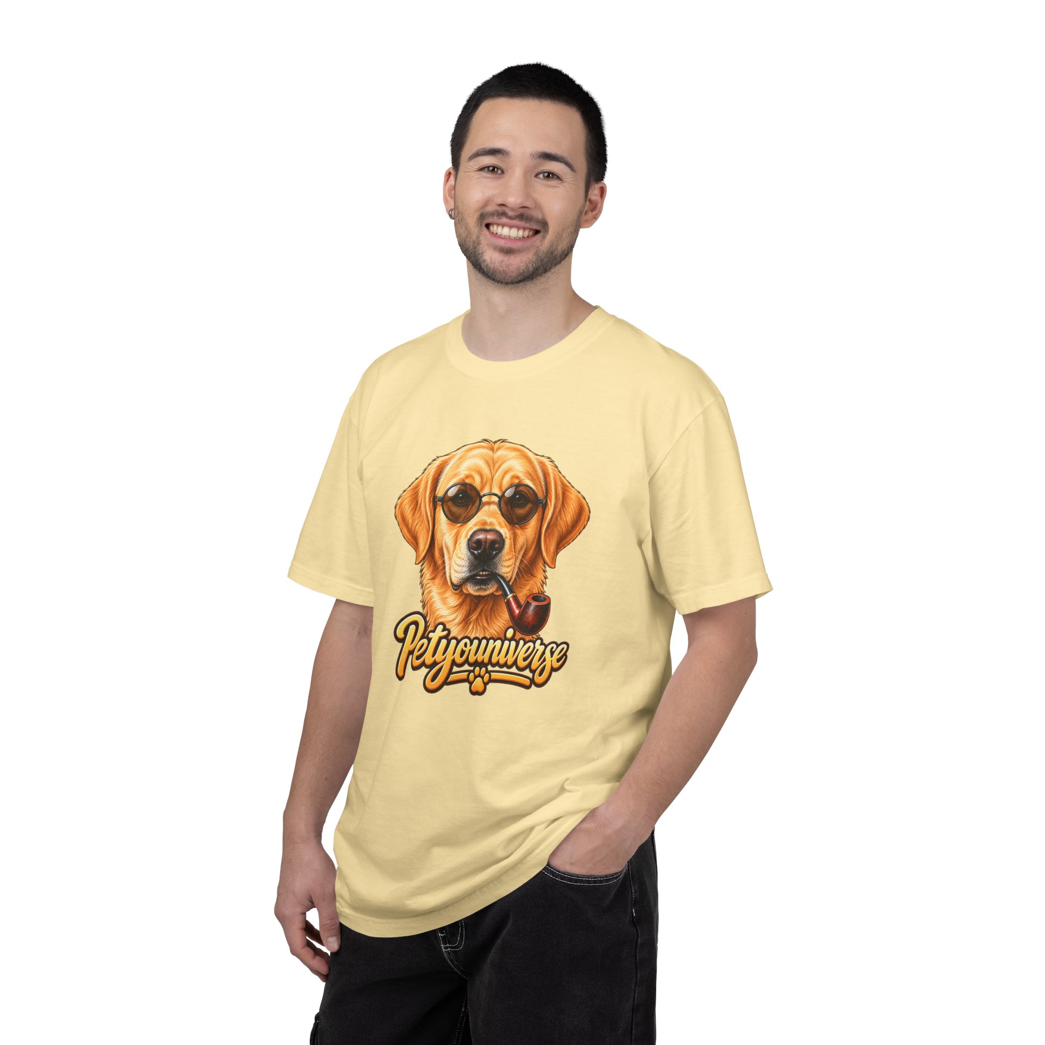 Dog Graphic T-Shirt — 'PetYoUniverse' Yellow Lab Portrait Tee - Image 22