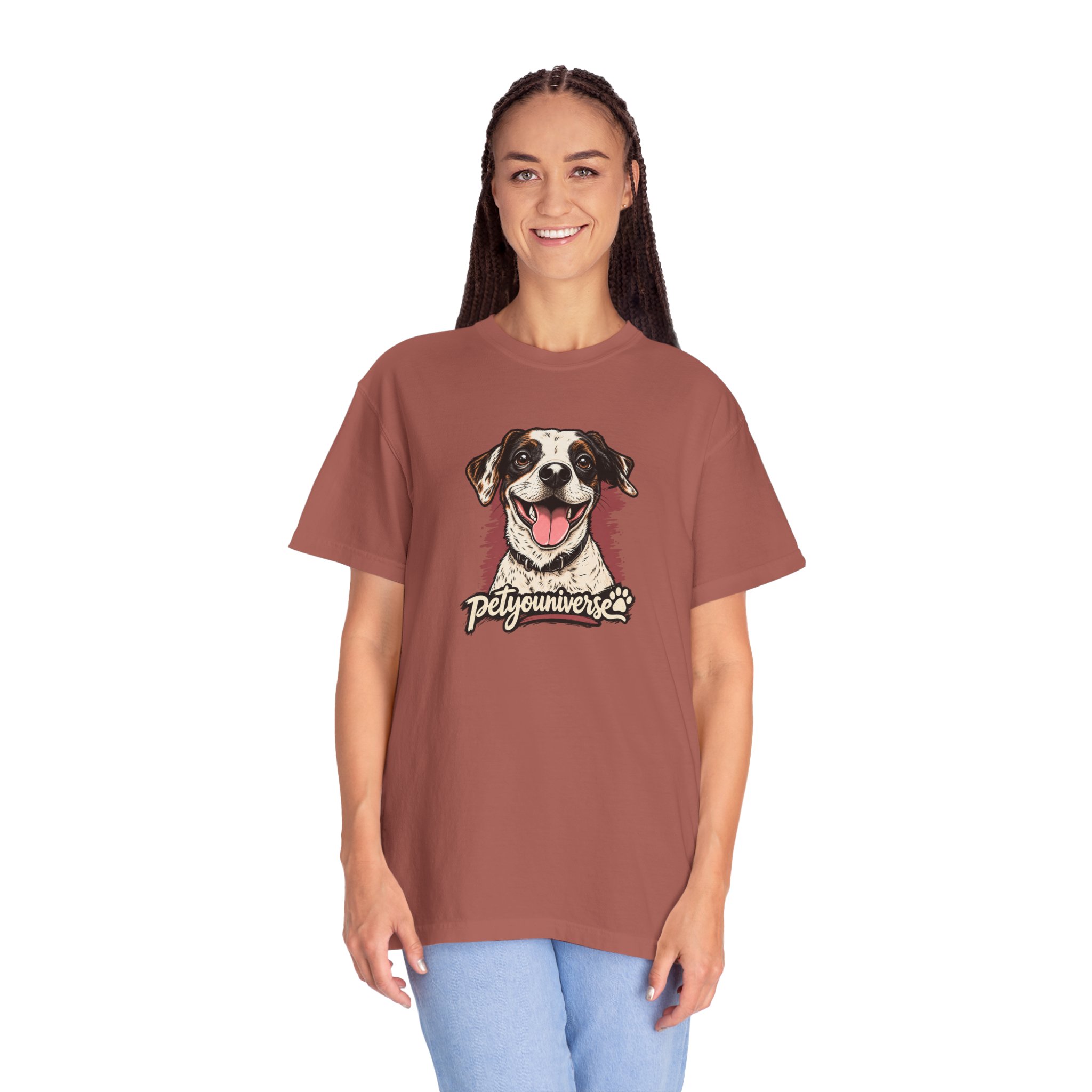 Dog Lover T-Shirt — Smiling Pup "Petyouniverse" Graphic Tee - Image 101