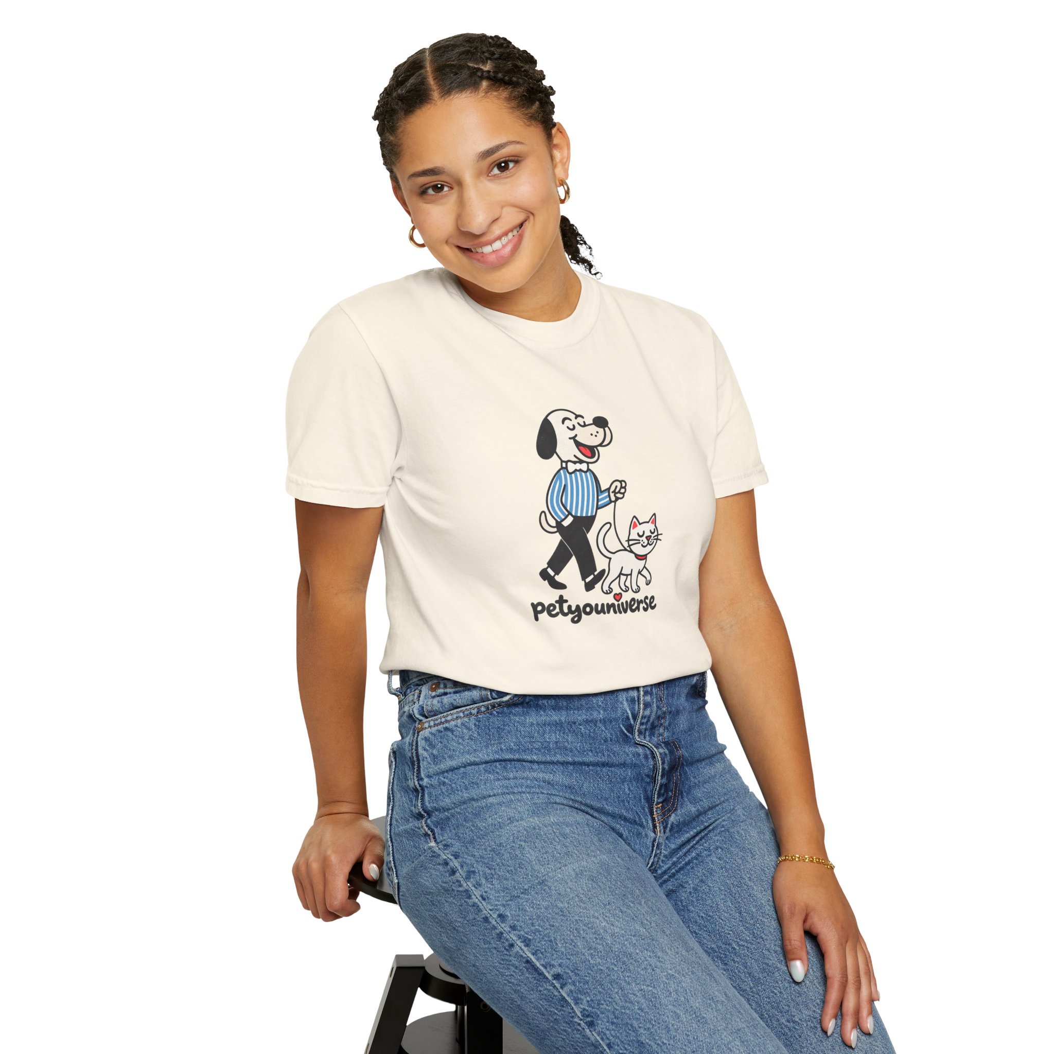 PetYouniverse Walking Dog & Cat Tee — Cute Retro Pet Graphic T-Shirt - Image 6
