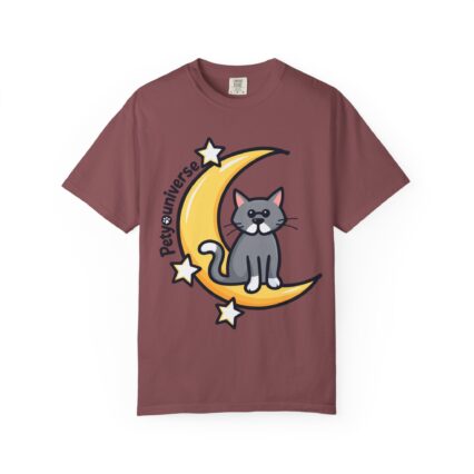 Cat on the Moon T-Shirt — "PetYoUniverse" Cute Cat Graphic Tee