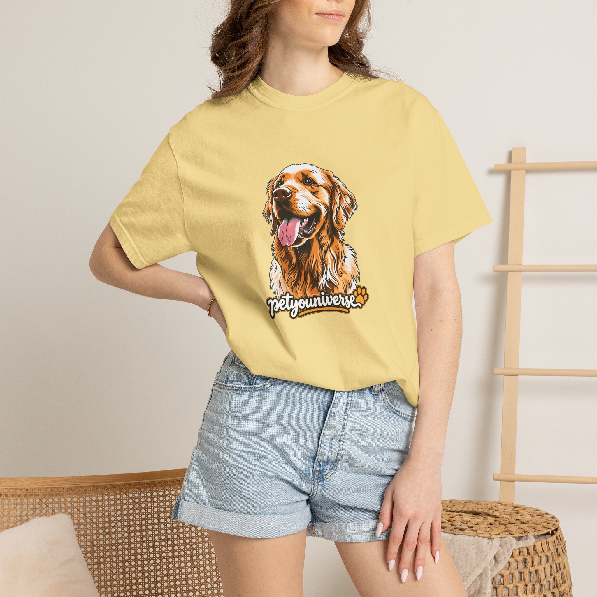 Dog Lover T-Shirt — Golden Retriever Portrait "PetYoUniverse" Graphic - Image 56