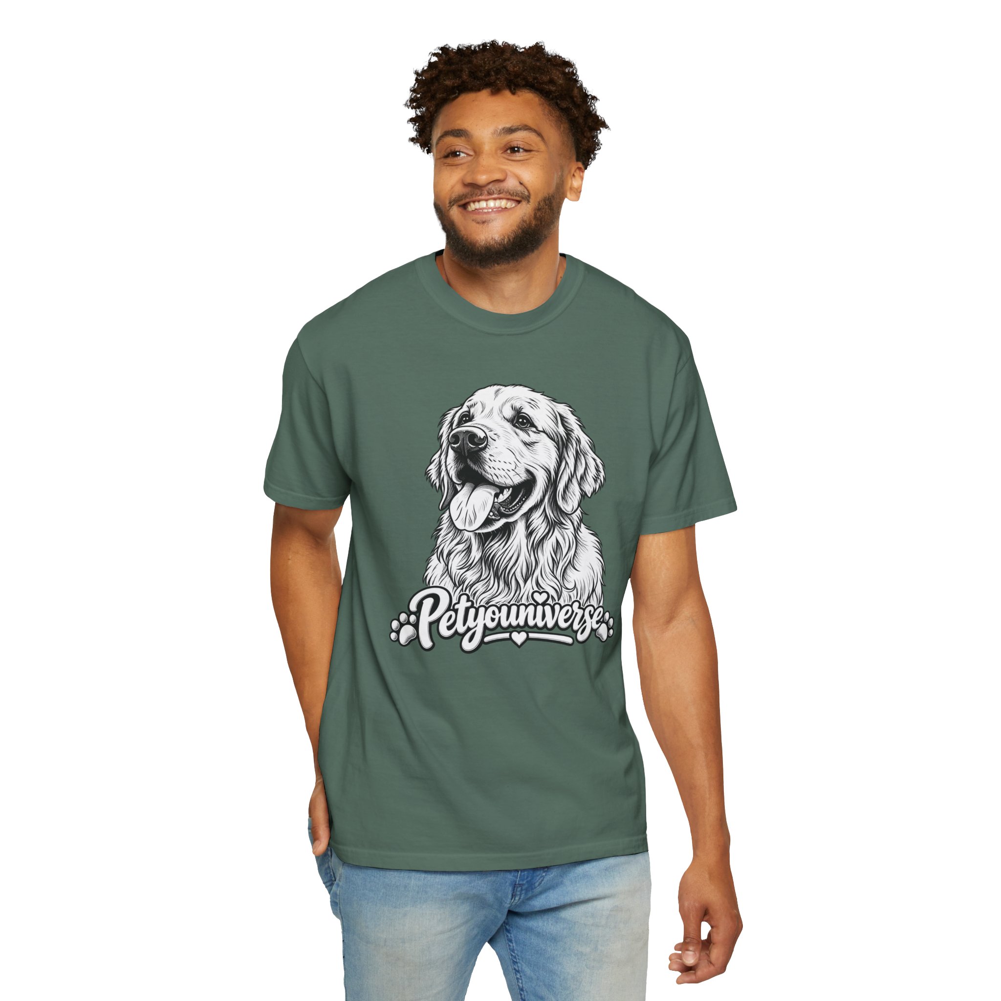 PetYoUniverse Golden Retriever Graphic T-Shirt — Cute Dog Portrait Tee - Image 70