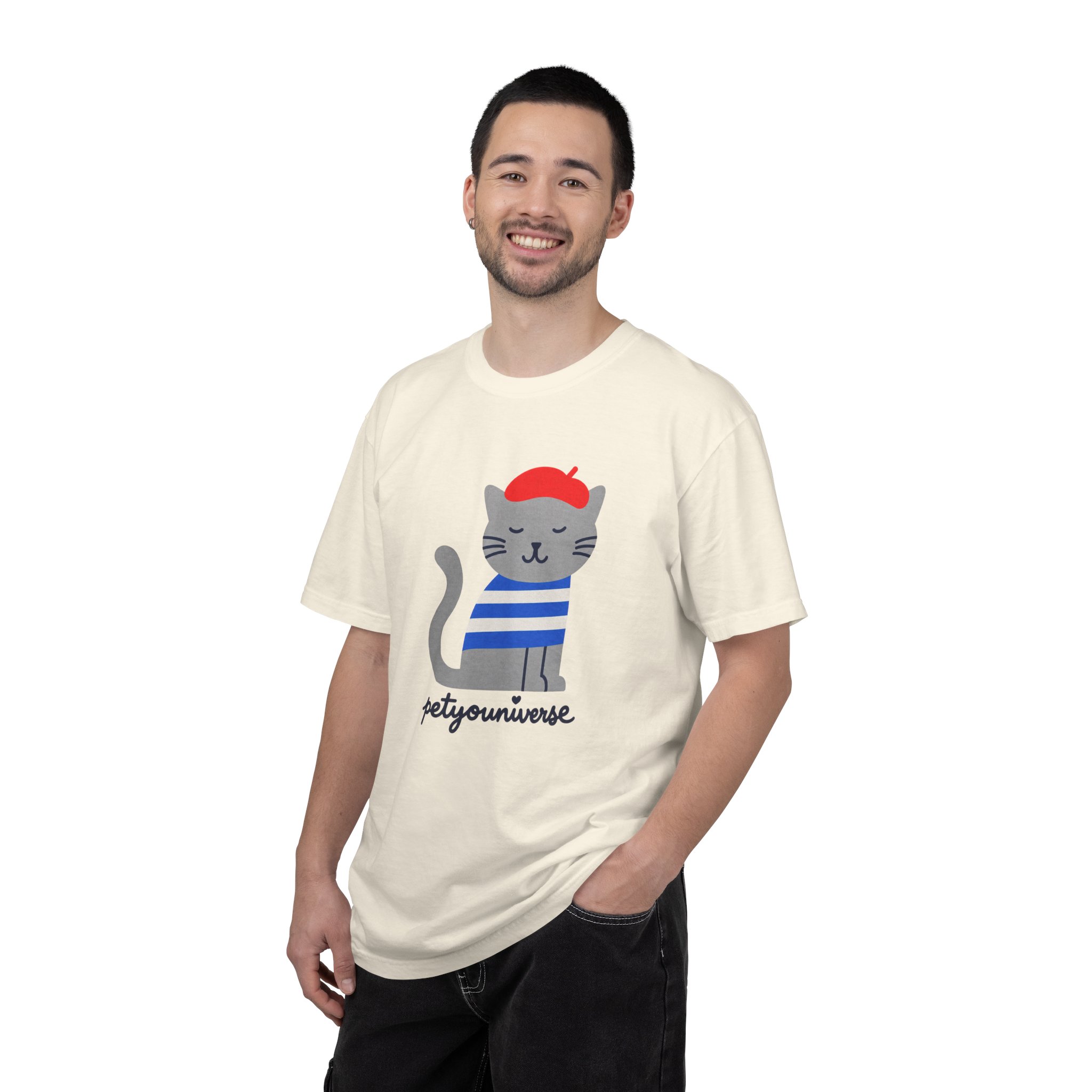 Cat Graphic T-Shirt — "petiyouniverse" Cute French Cat Tee - Image 4