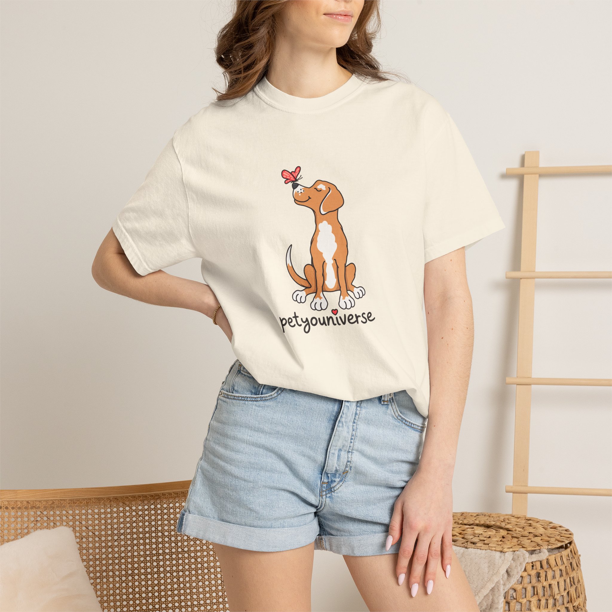 PetYoUniverse Cute Dog & Butterfly T‑Shirt - Image 2