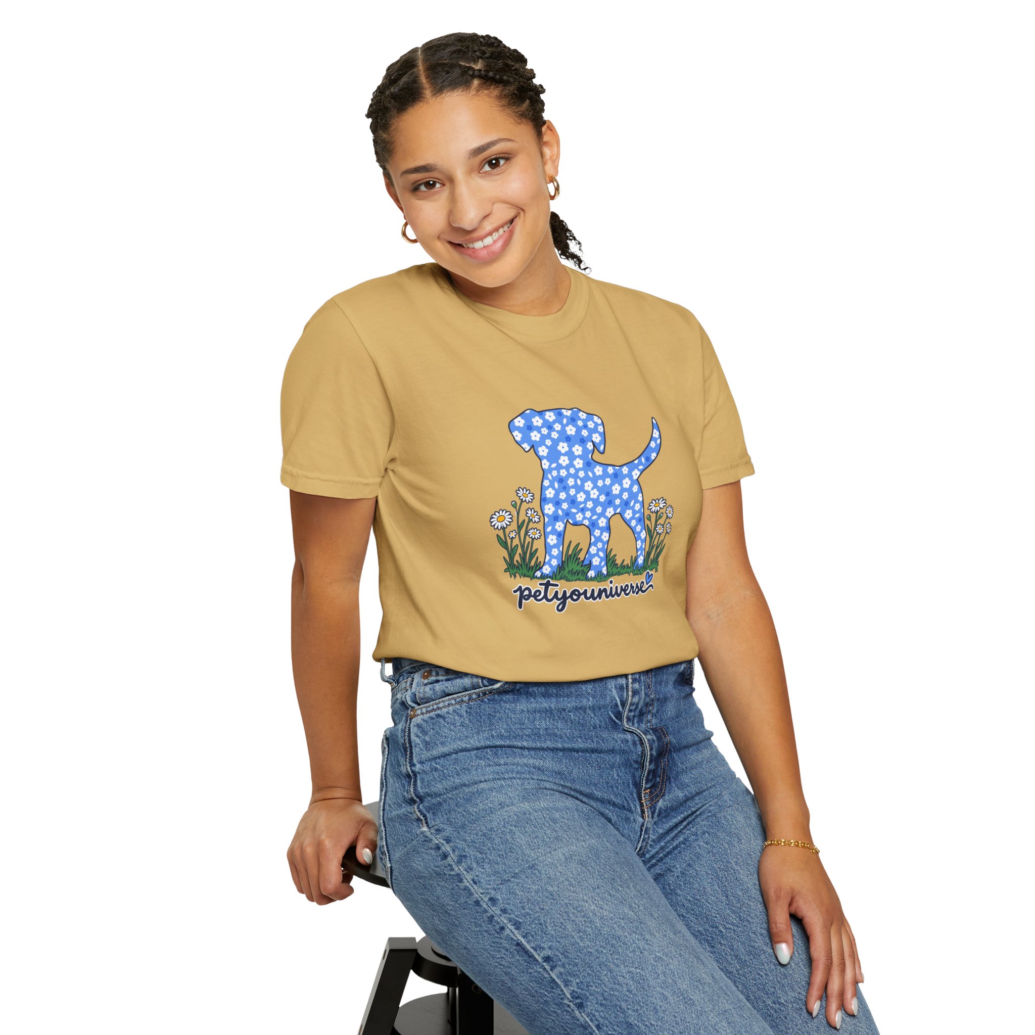 Dog Silhouette Floral T‑Shirt — "PetYoUniverse" Graphic Tee - Image 21