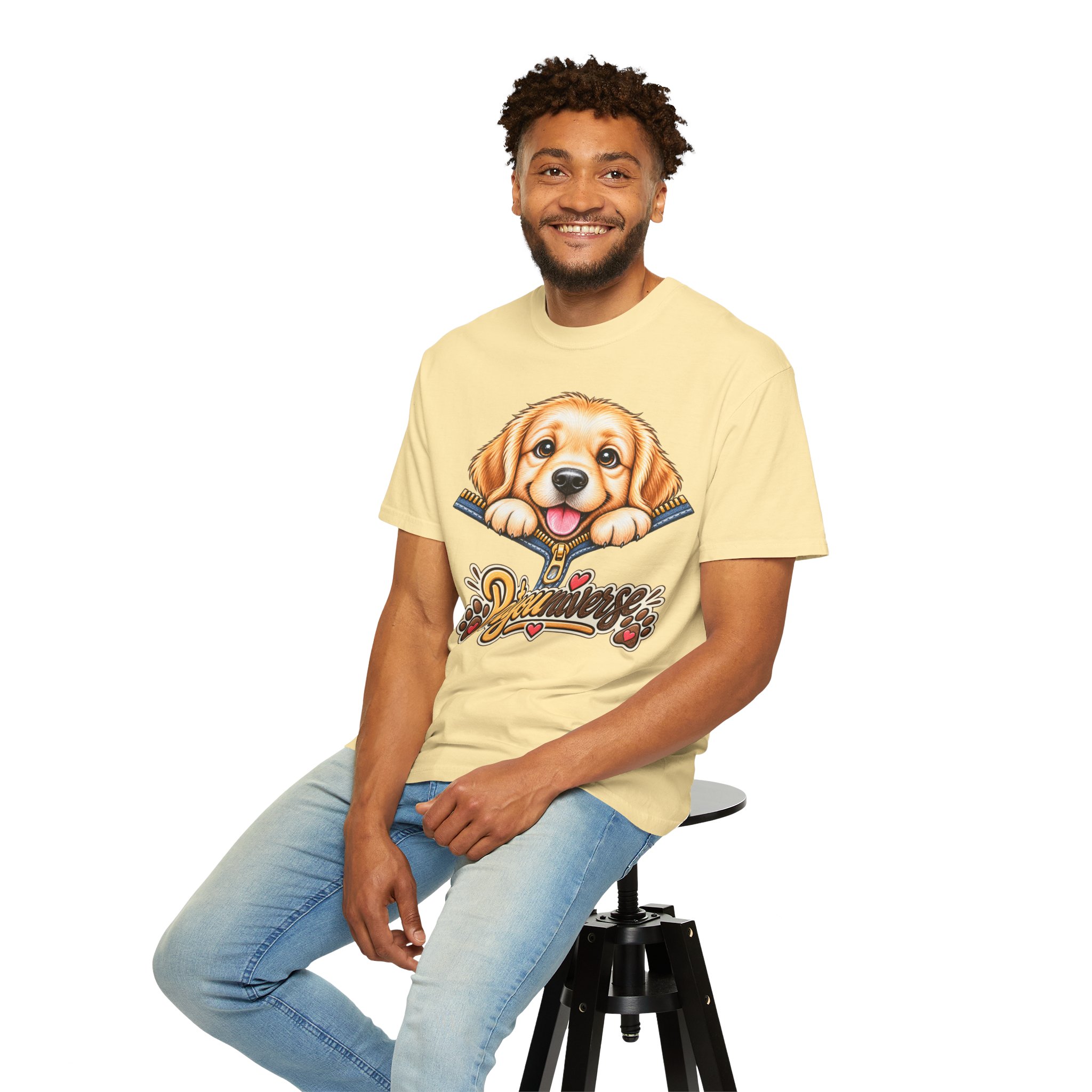 Golden Retriever Puppy "PetYoUniverse" T-Shirt - Image 17