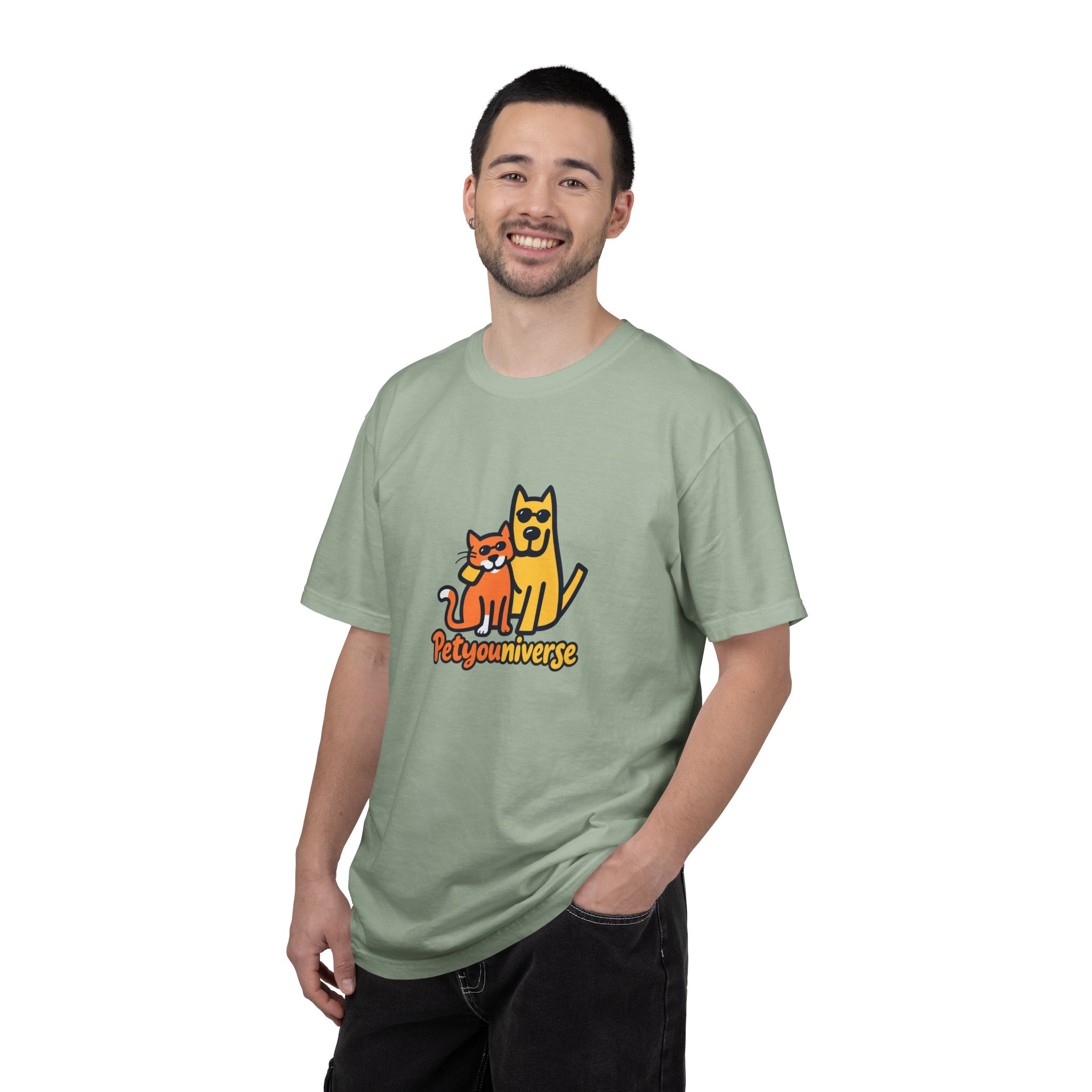 PetyoUniverse Cute Cat & Dog Graphic T-Shirt — Vintage Garment-Dyed Tee for Pet Lovers - Image 67