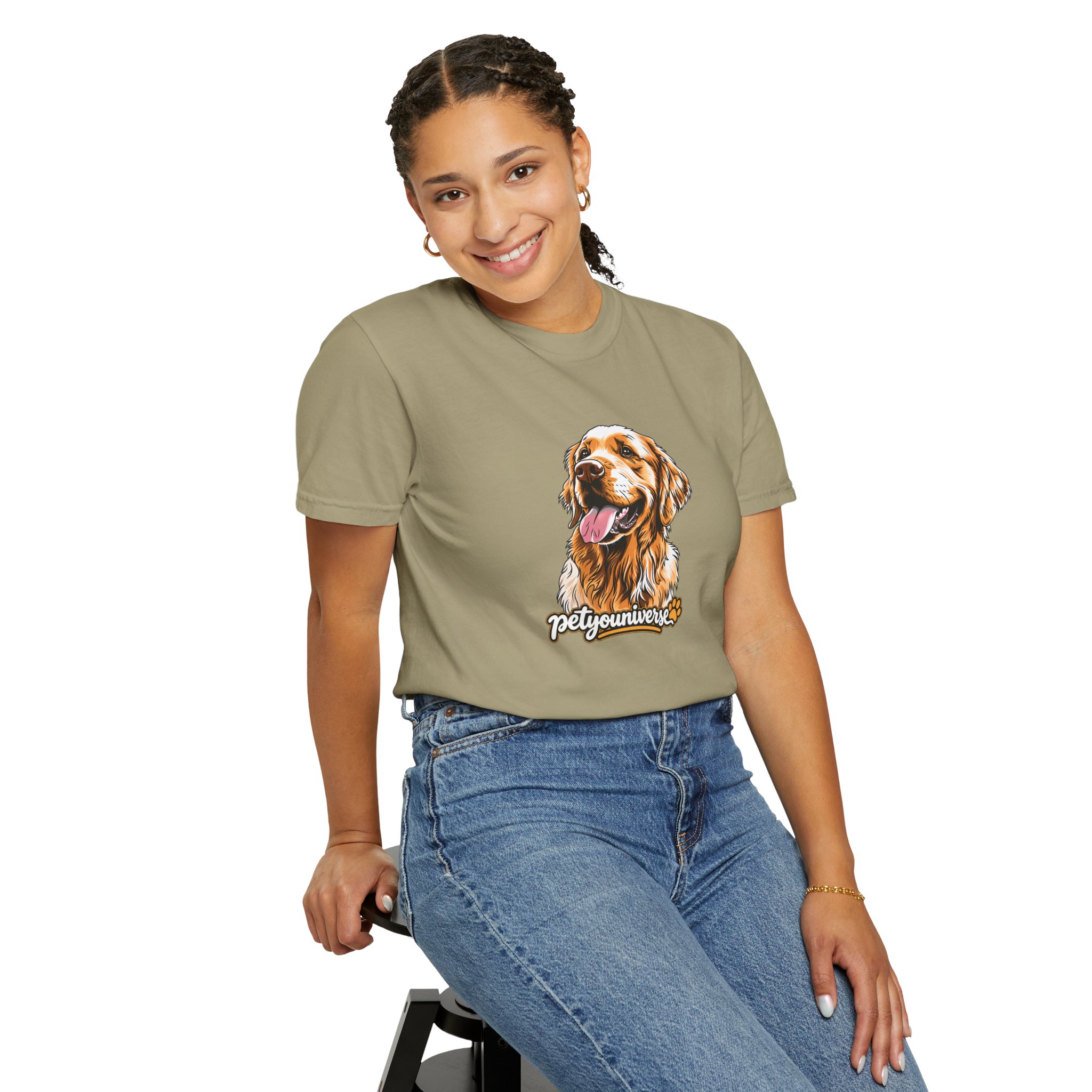 Dog Lover T-Shirt — Golden Retriever Portrait "PetYoUniverse" Graphic - Image 42