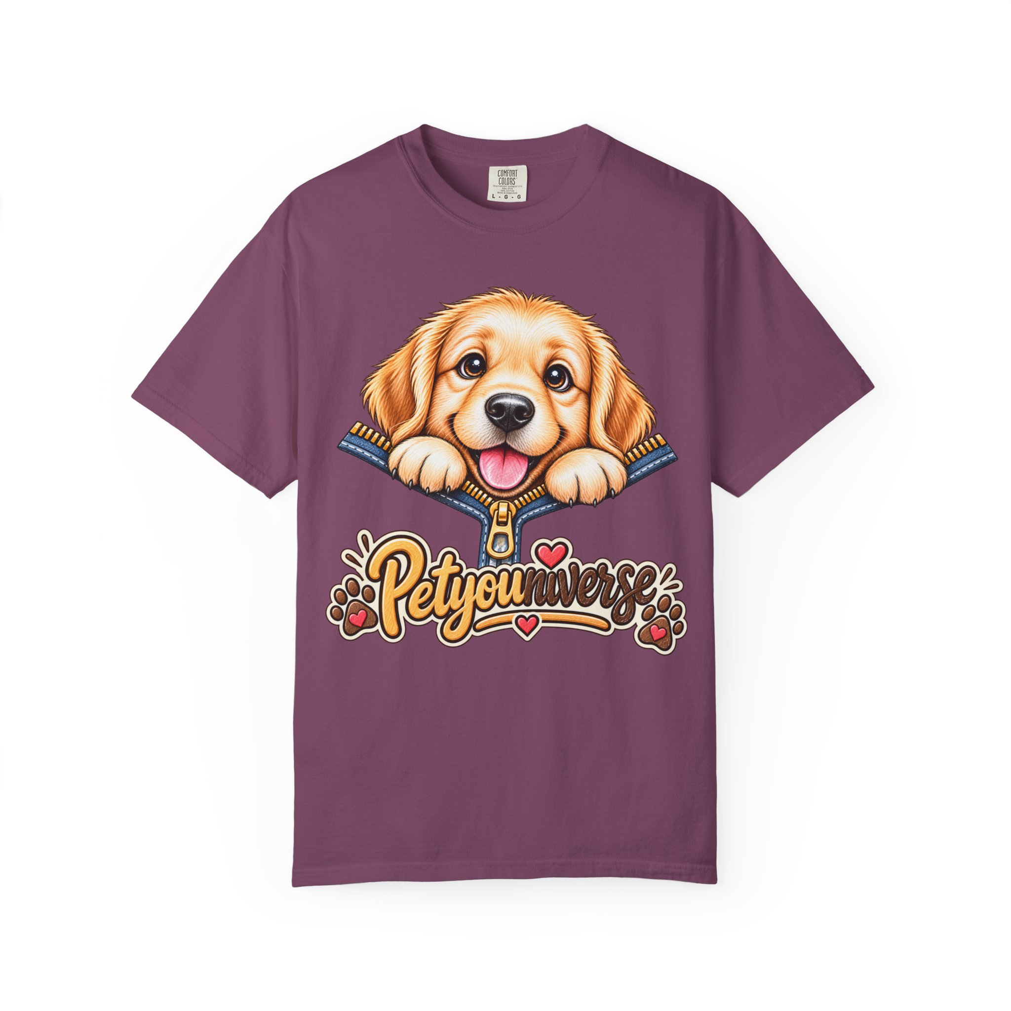 Golden Retriever Puppy "PetYoUniverse" T-Shirt - Image 118
