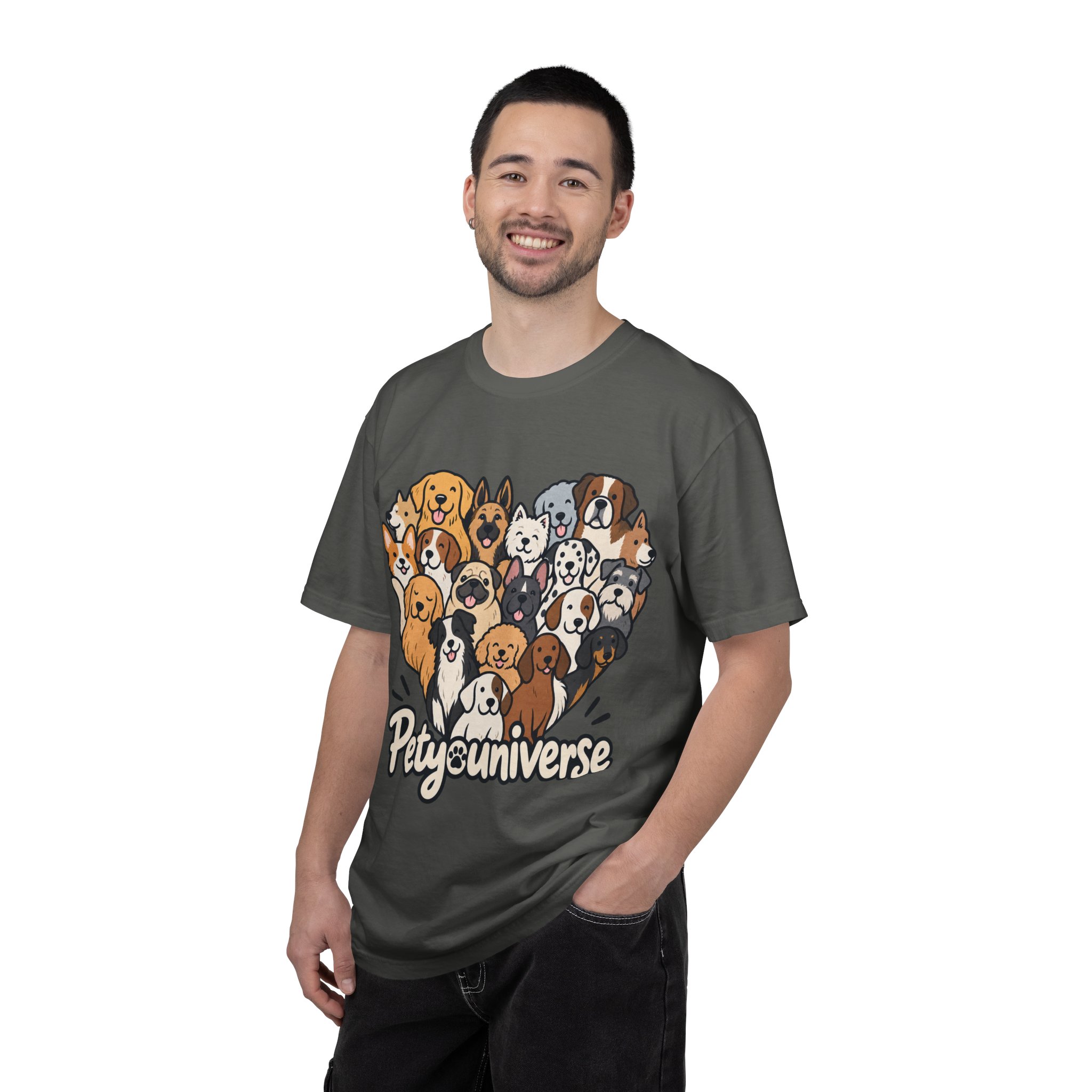 Dog Lover Cartoon T-Shirt — "Pety Universe" Graphic Tee - Image 74