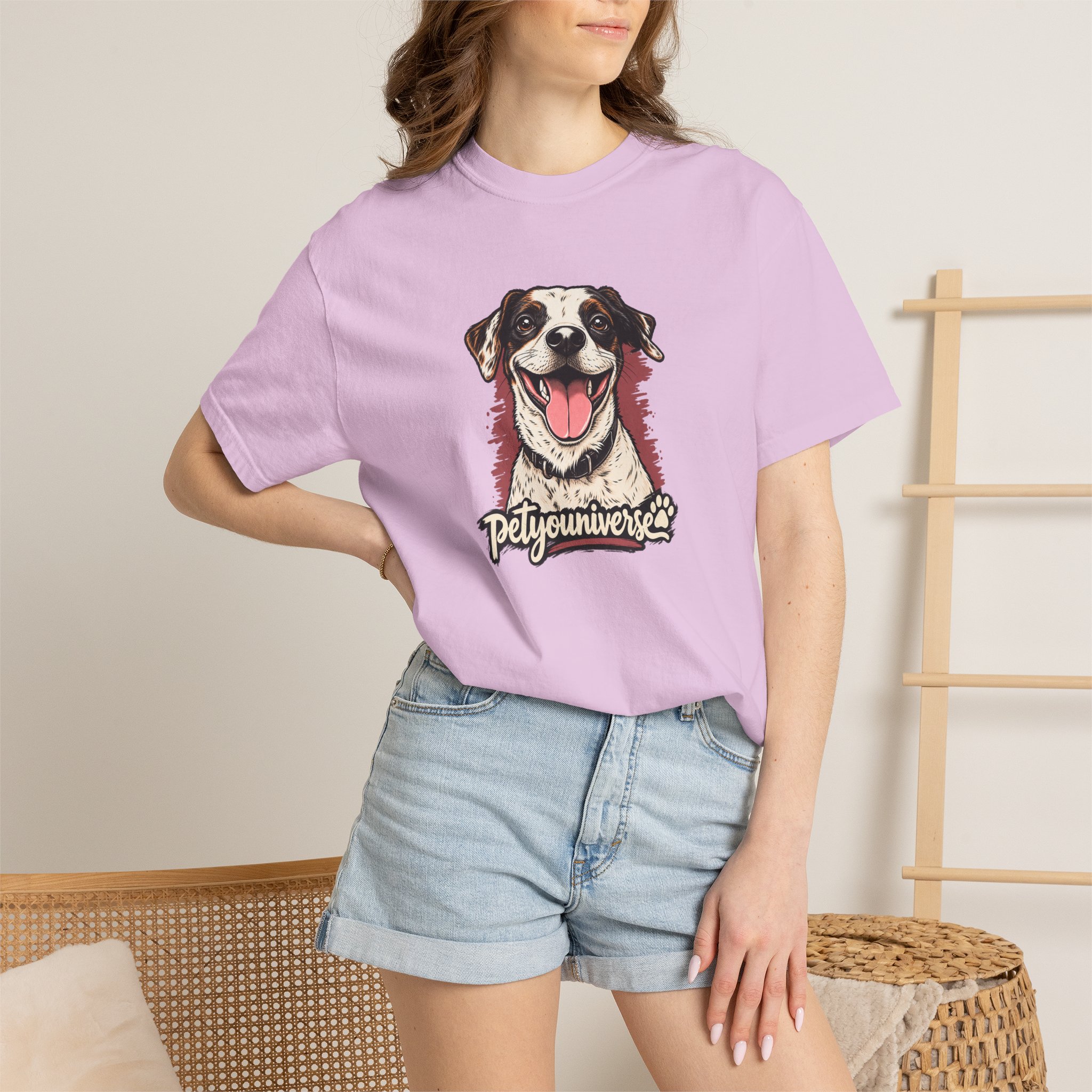 Dog Lover T-Shirt — Smiling Pup "Petyouniverse" Graphic Tee - Image 74