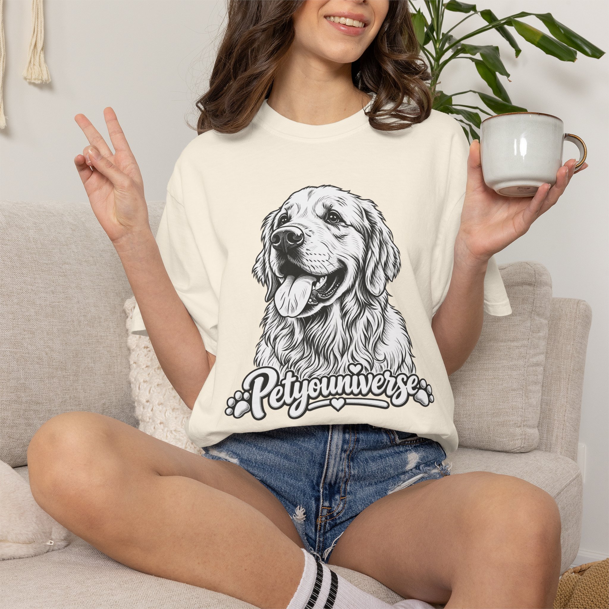 PetYoUniverse Golden Retriever Graphic T-Shirt — Cute Dog Portrait Tee - Image 3