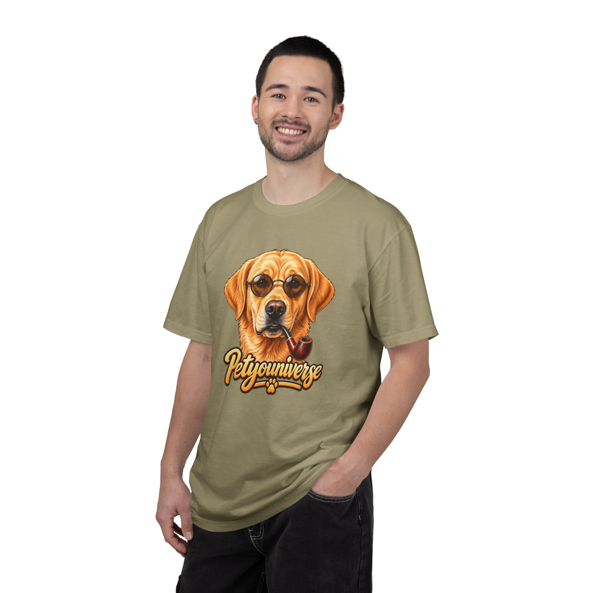 Dog Graphic T-Shirt — 'PetYoUniverse' Yellow Lab Portrait Tee - Image 40