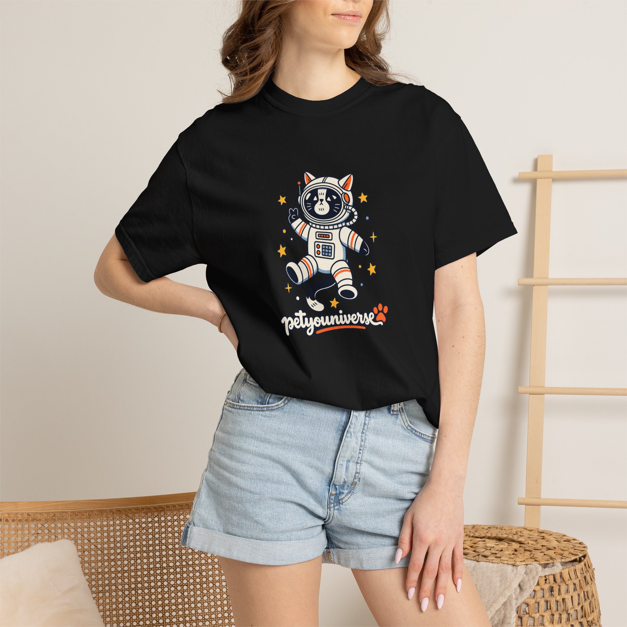 Astronaut Dog T-Shirt — 'PetYoUniverse' Cute Space Pup Tee - Image 110