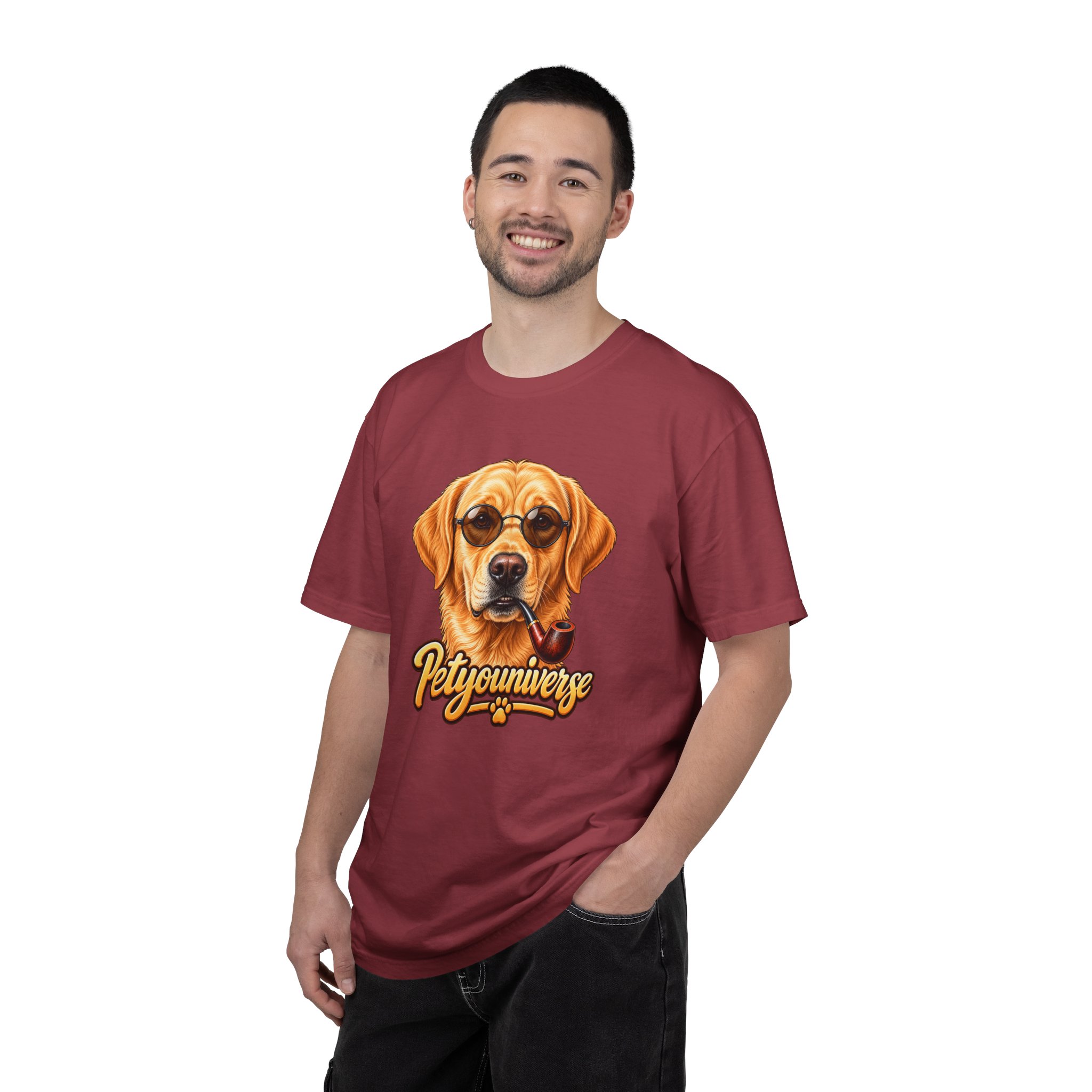 Dog Graphic T-Shirt — 'PetYoUniverse' Yellow Lab Portrait Tee - Image 130